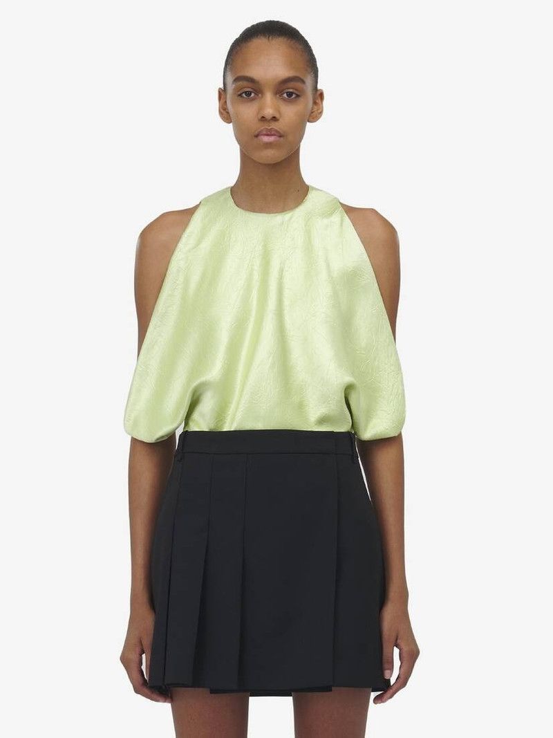 Alexander McQueen o1srvl11e0326 Draped Armhole Top in Pale Green Size XL / US 12-14 / IT 48-50 - 2 Thumbnail