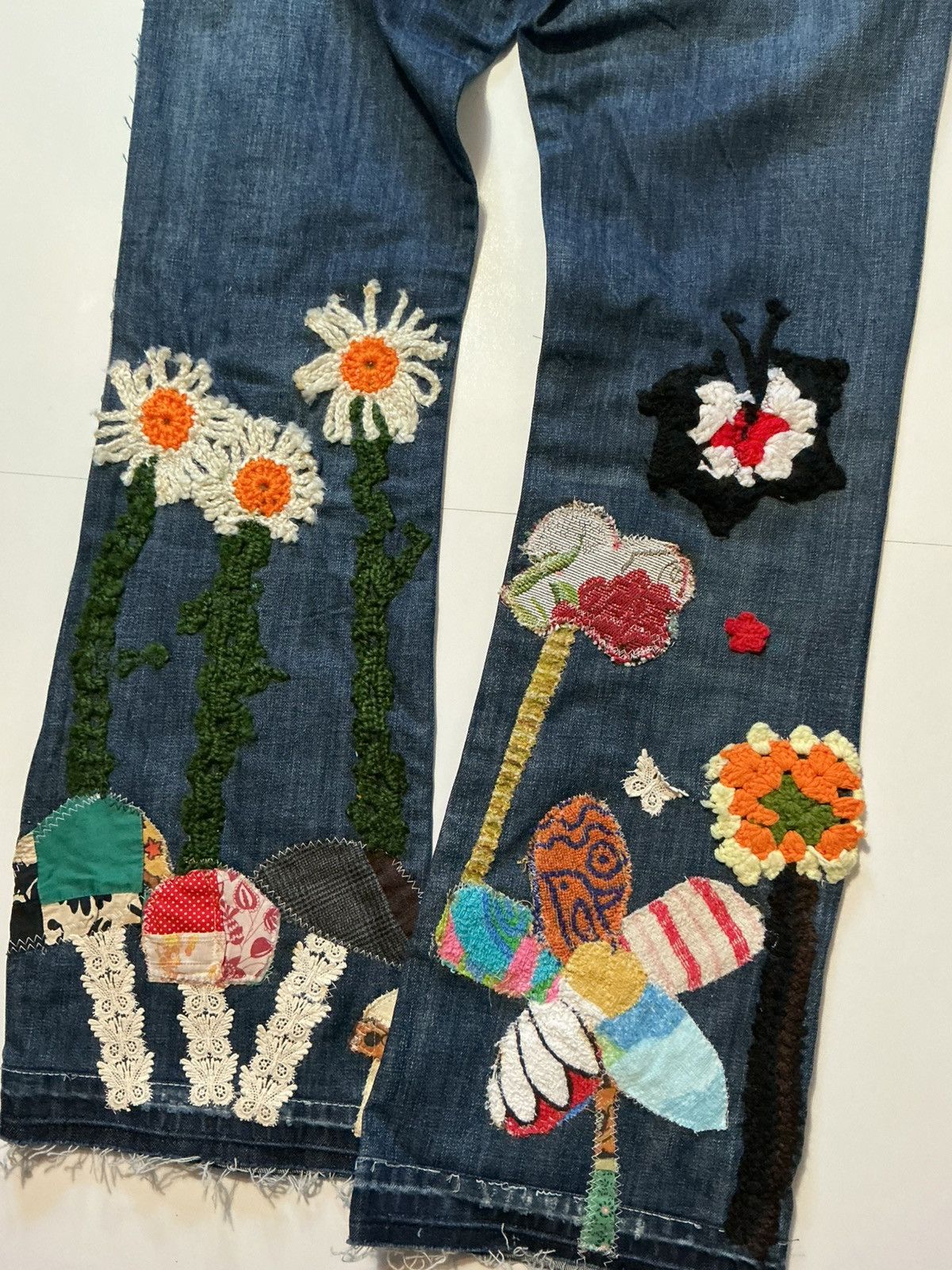 Diesel Diesel Zathan Bootcut Mushroom Shrooms Patchwork Denim Jeans Size US 36 / EU 52 - 6 Thumbnail