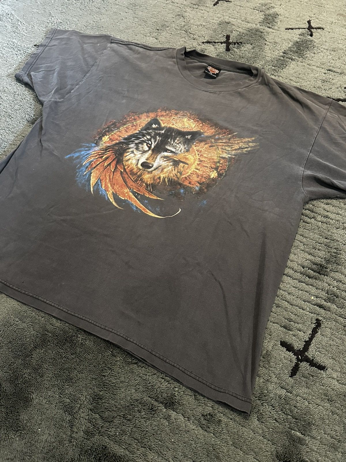 Harley Davidson Rare Faded 2001 Harley Davidson Wolf T Shirt -Wisconsin Size US XXL / EU 58 / 5 - 4 Thumbnail