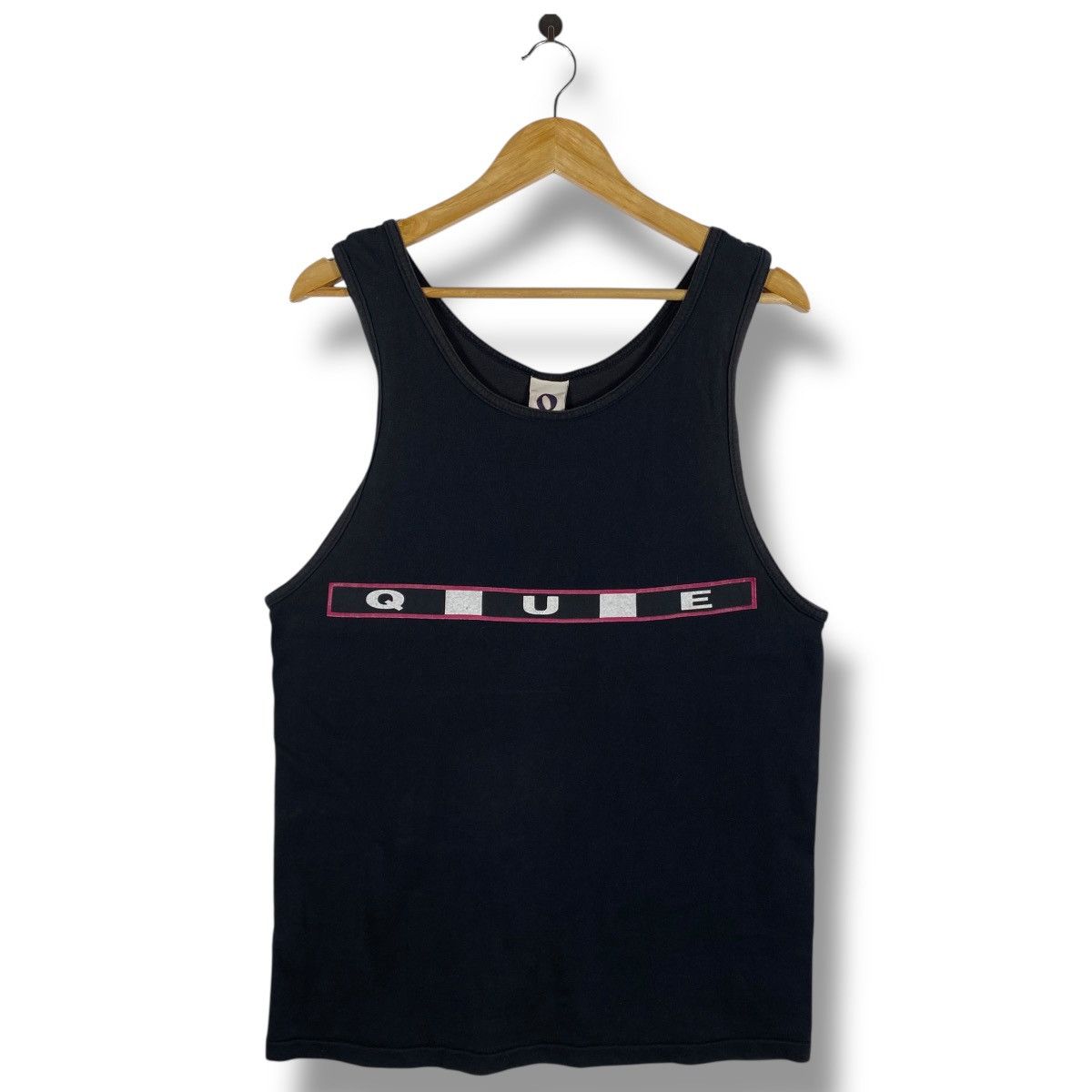 Vintage Vintage 90's QUE Spell Out Logo Surf Tank Tops Medium Size Size US M / EU 48-50 / 2 - 1 Thumbnail