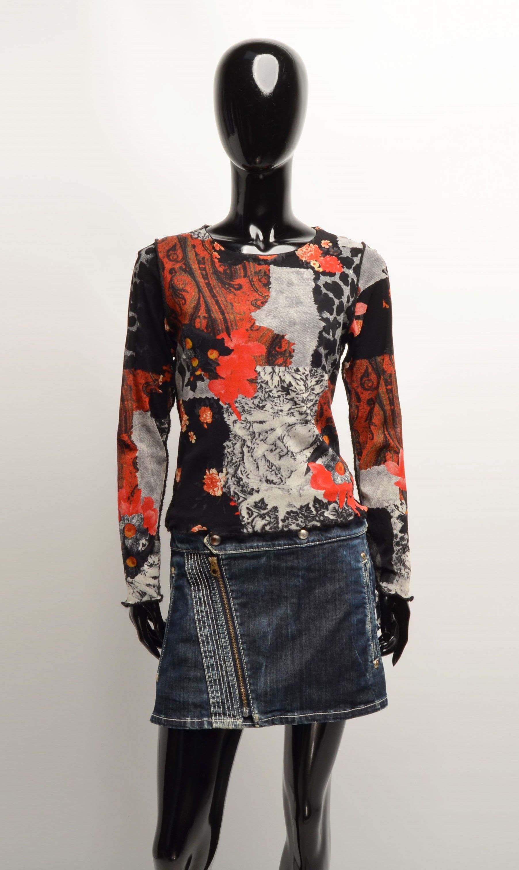 Vintage Vintage Y2K Mesh Floral Printed Long Sleeve Top Size L / US 10 / IT 46 - 1 Thumbnail