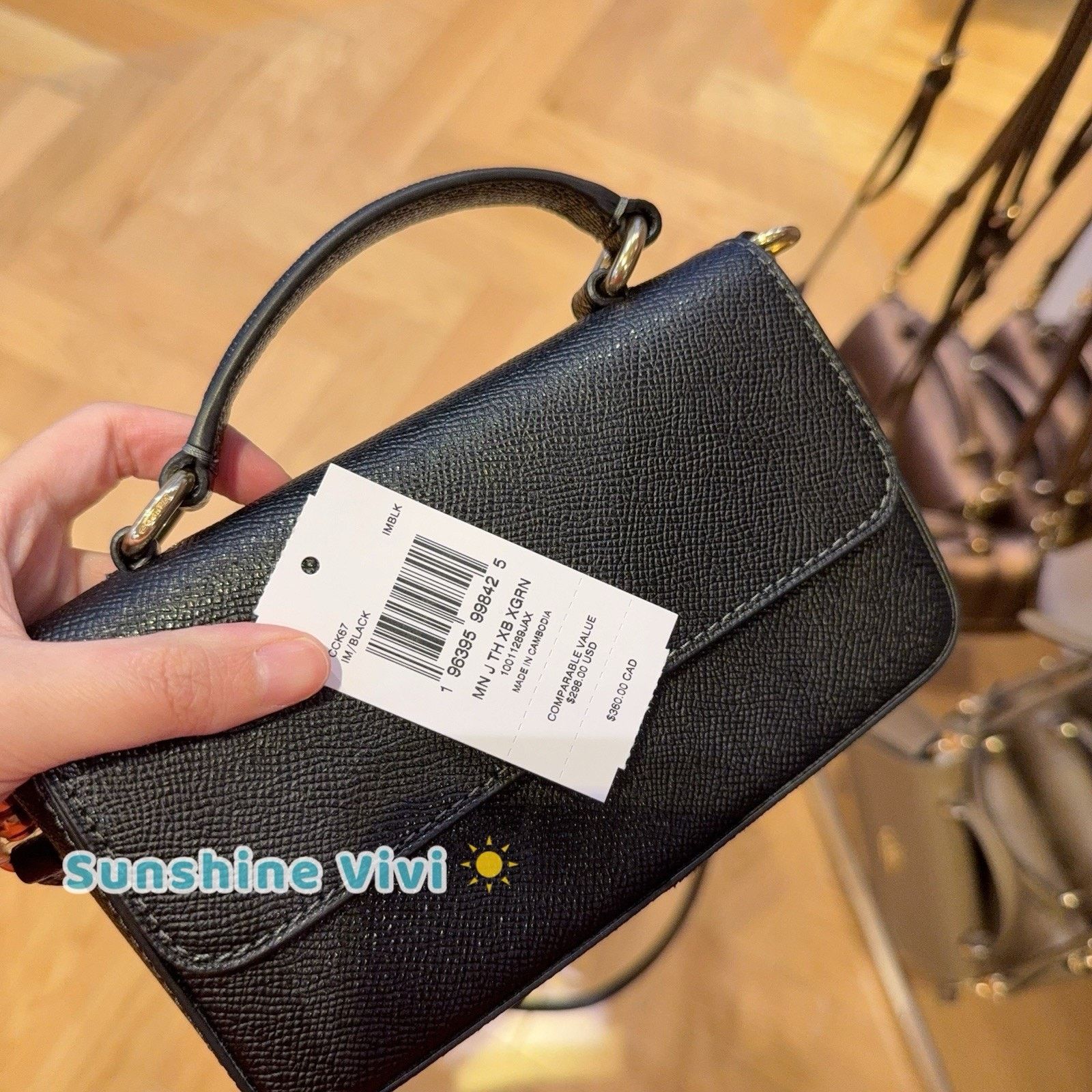 Coach NWT Coach Mini Josie Top Handle Bag Leather CCK67 Black Size ONE SIZE - 5 Thumbnail