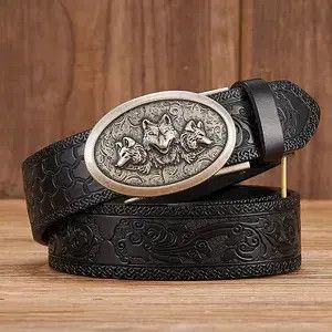 VIBE 105cm Triple Wolf Buckle Belt Size ONE SIZE - 2 Thumbnail