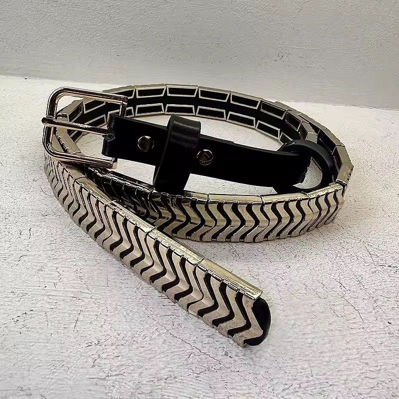 Other Metal PU Leather Hip Hop Streetwear Belt Size ONE SIZE - 2 Thumbnail