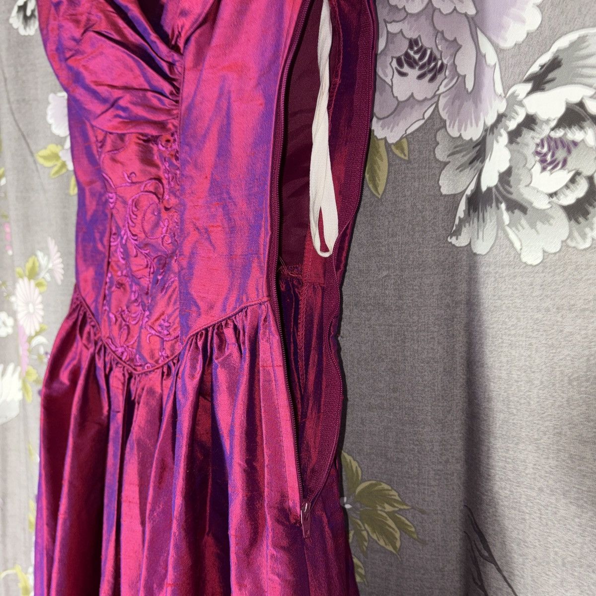 Laura Ashley Vintage 1980s Laura Ashley Silk Ballgown Dress Pink Size XL / US 12-14 / IT 48-50 - 7 Thumbnail