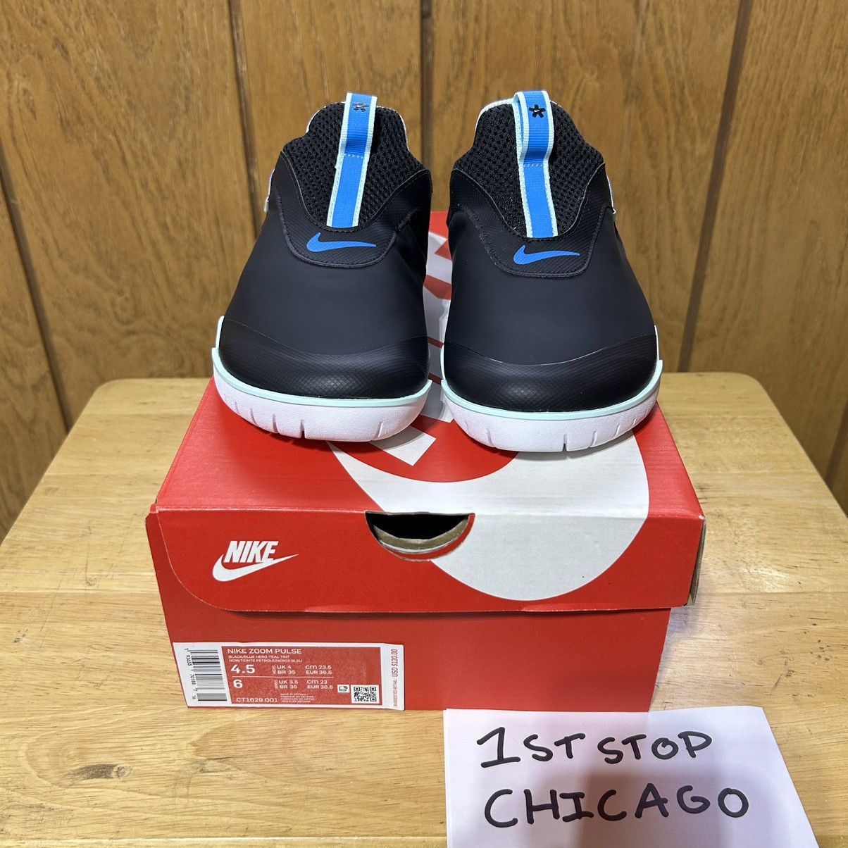 Designer × Nike Nike Zoom Pulse Nurse Shoes Black/Teal Womens 6W CT1629-001 Size US 6 / IT 36 - 2 Thumbnail