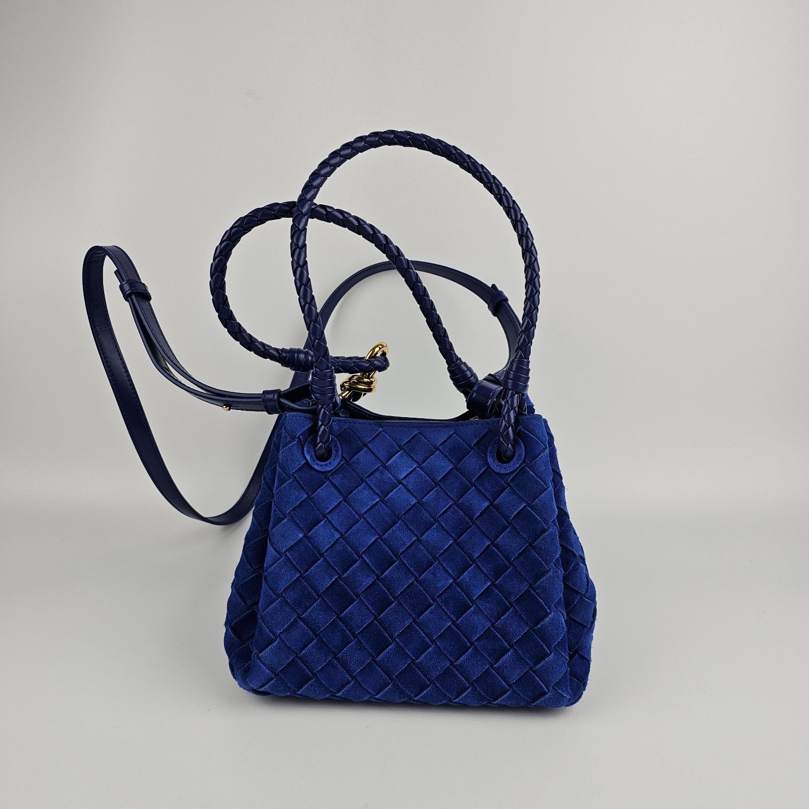 Bottega Veneta BOTTEGA VENETA Parachute Small $4500 Blue Royal Shoulder Bag Size ONE SIZE - 7 Thumbnail