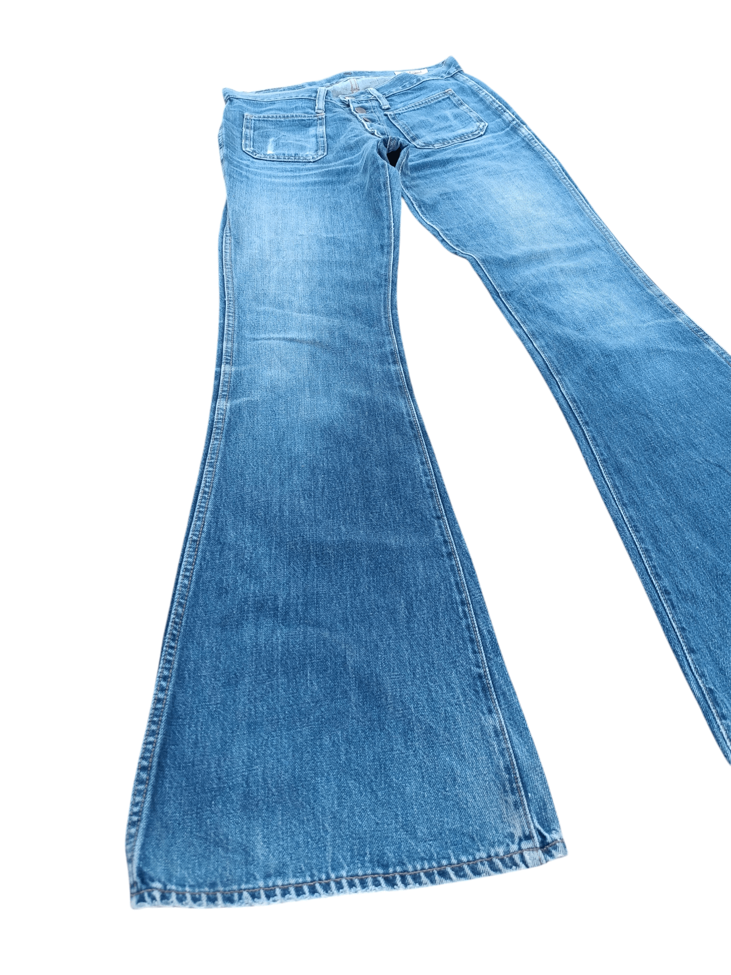 Big John × Levi's × Vintage Vintage 80s Big John Super Flared Stacked Bush Pants Denim Size US 29 - 3 Thumbnail