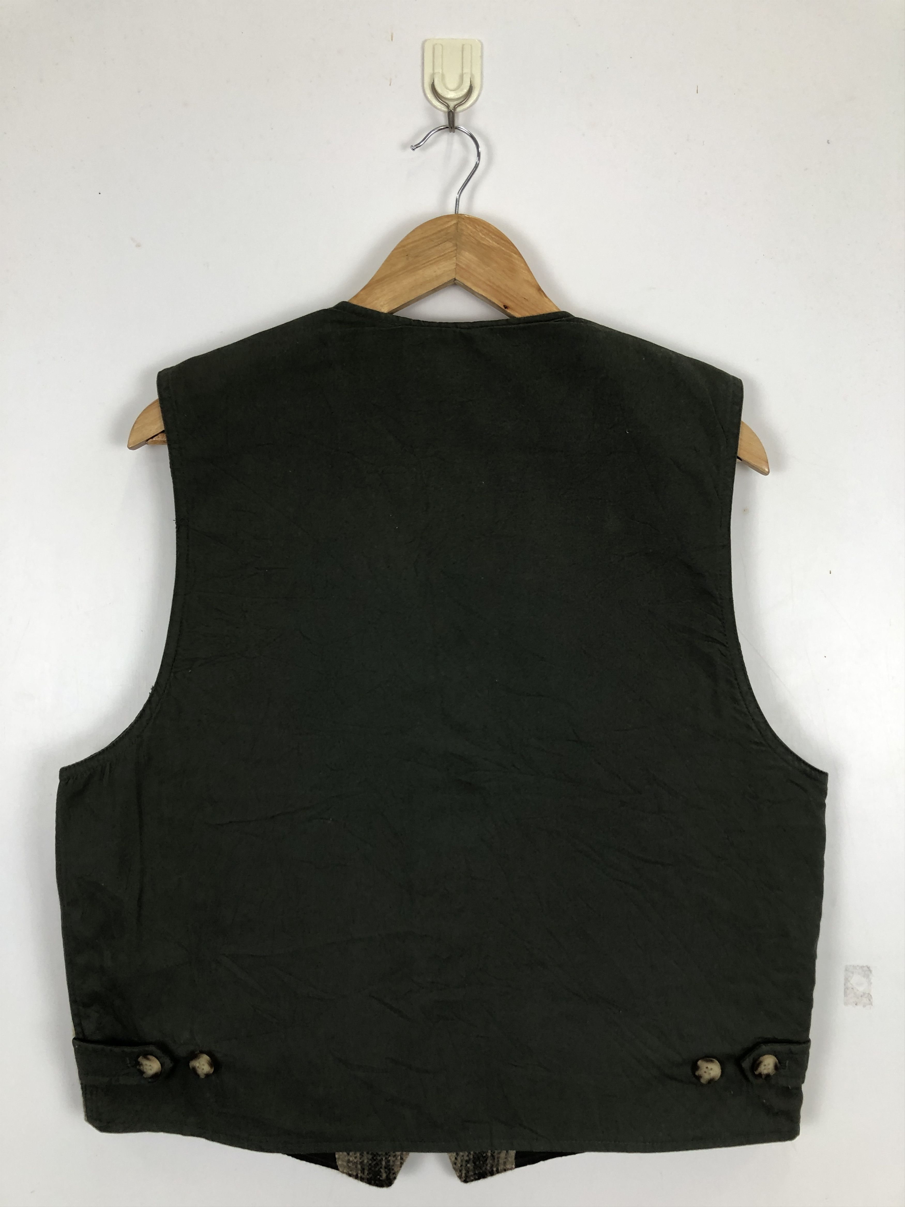 Japanese Brand Vintage Japanese Brand Shadow Plaid Button Up Vest J1692 Size US L / EU 52-54 / 3 - 3 Thumbnail