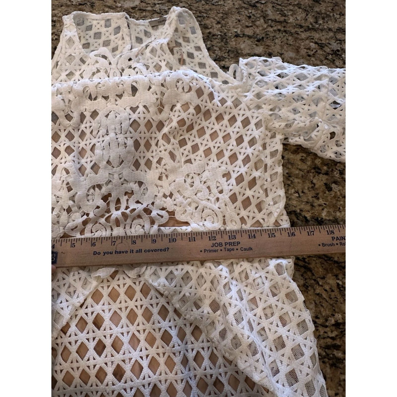 Vintage THURLEY MIDI DRESS Ivory Lined Cold Shoulder Staccato 14 Women Pencil Dress Open Back Tan Lining Sized 14 Size XL / US 12-14 / IT 48-50 - 5 Thumbnail