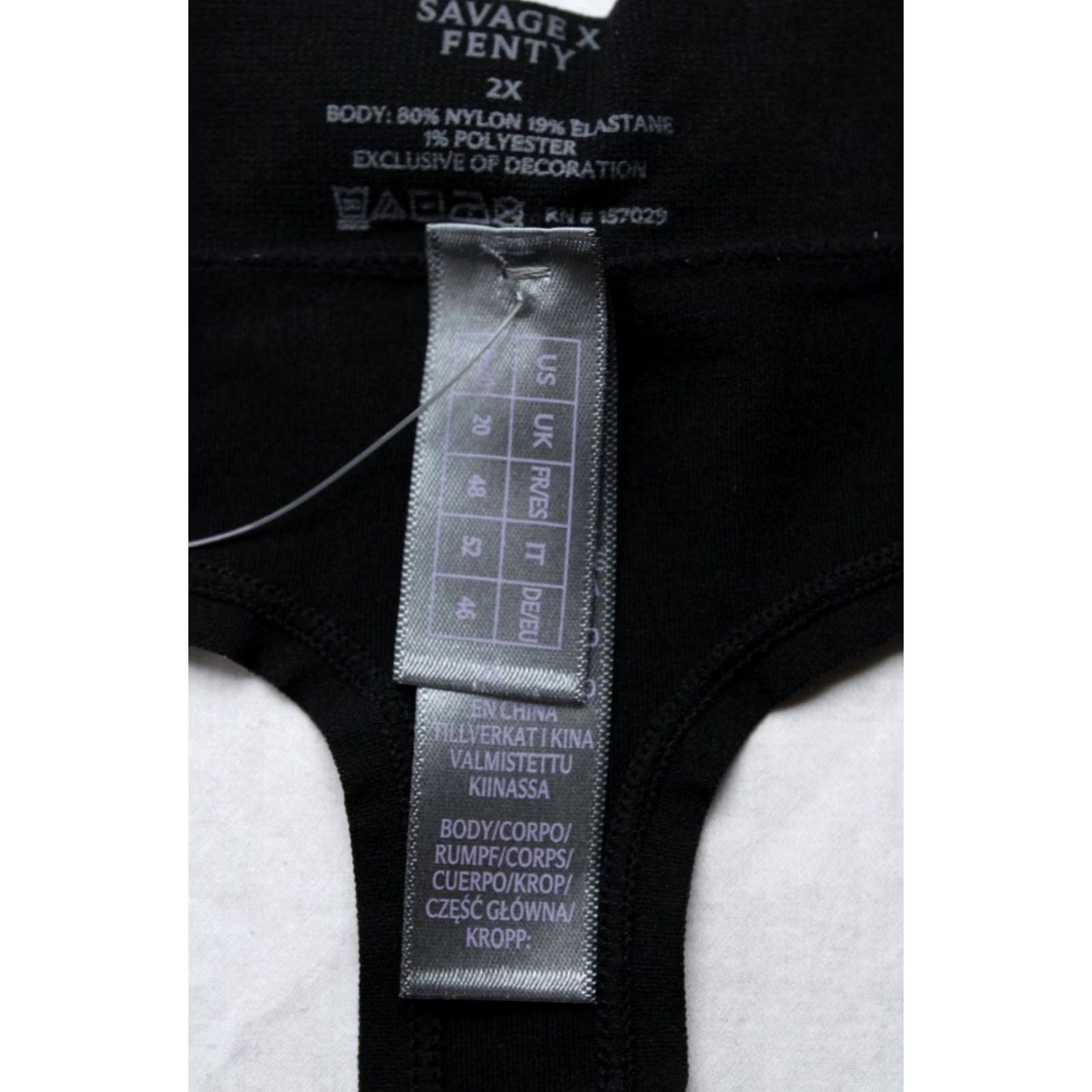 Vintage Savage X Fenty Women's High-Waist Thong Panty BL1 Black Caviar US: 18-20 NWT Size 40" / US 18 - 4 Thumbnail