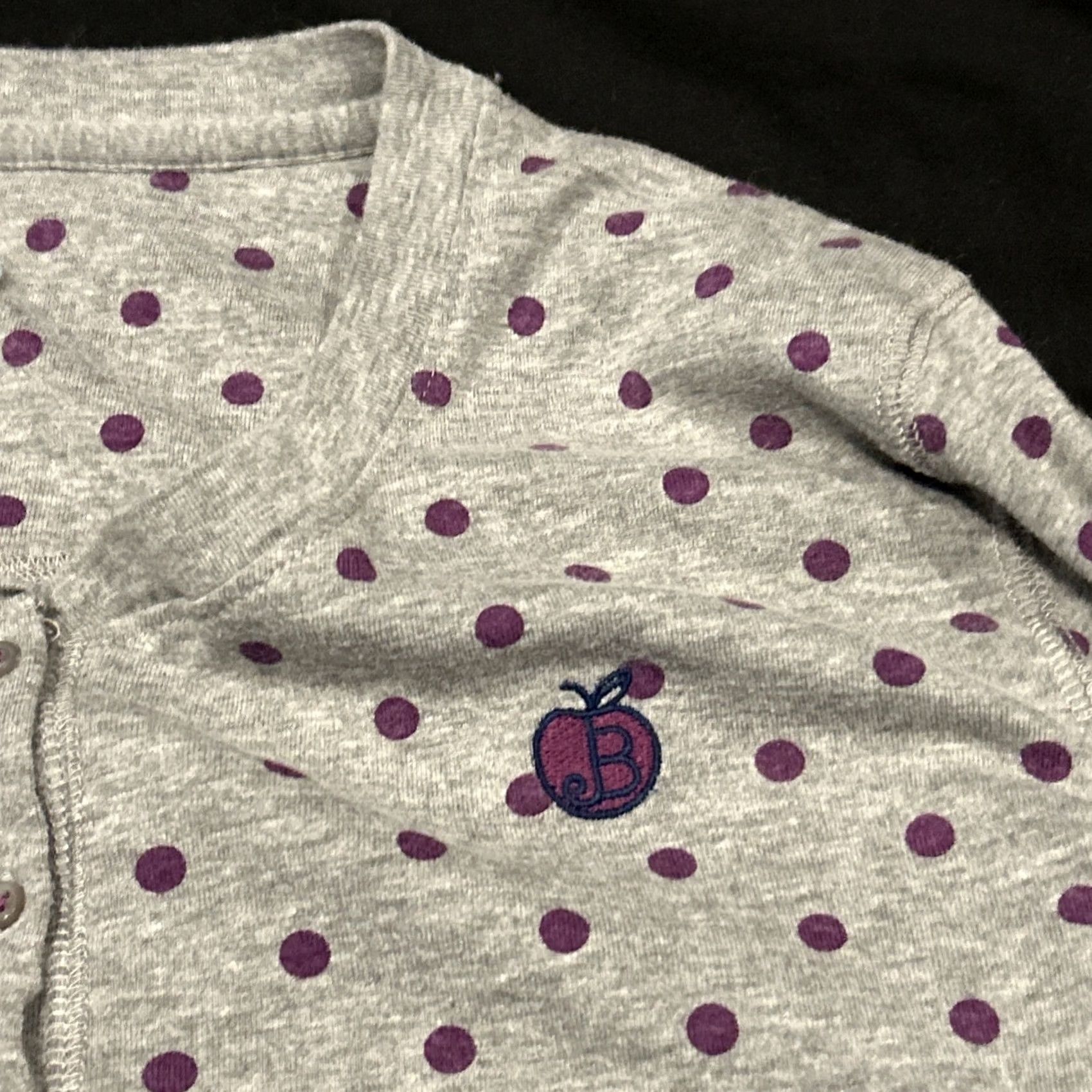 Vintage Jane & Bleecker Pajamas Long John One Piece Womens L Gray Purple Floral Knit Cotton Polyester Winter Fall Nightwear L Womens Size ONE SIZE - 3 Thumbnail