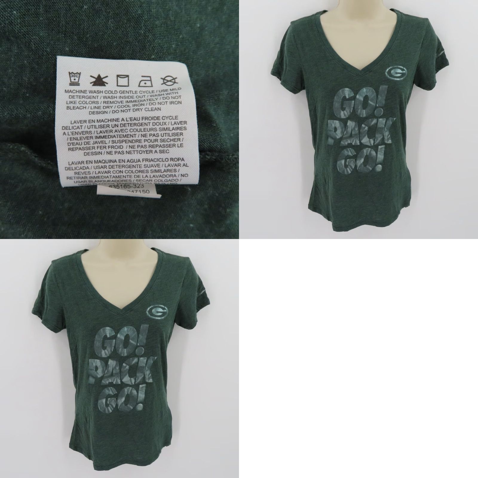 Nike Nike Womens T-Shirt Go Pack Go Green Bay Packers V Neck Shirt Top NFL Apparel Small Green Ladies Girl? Size S / US 4 / IT 40 - 8 Thumbnail