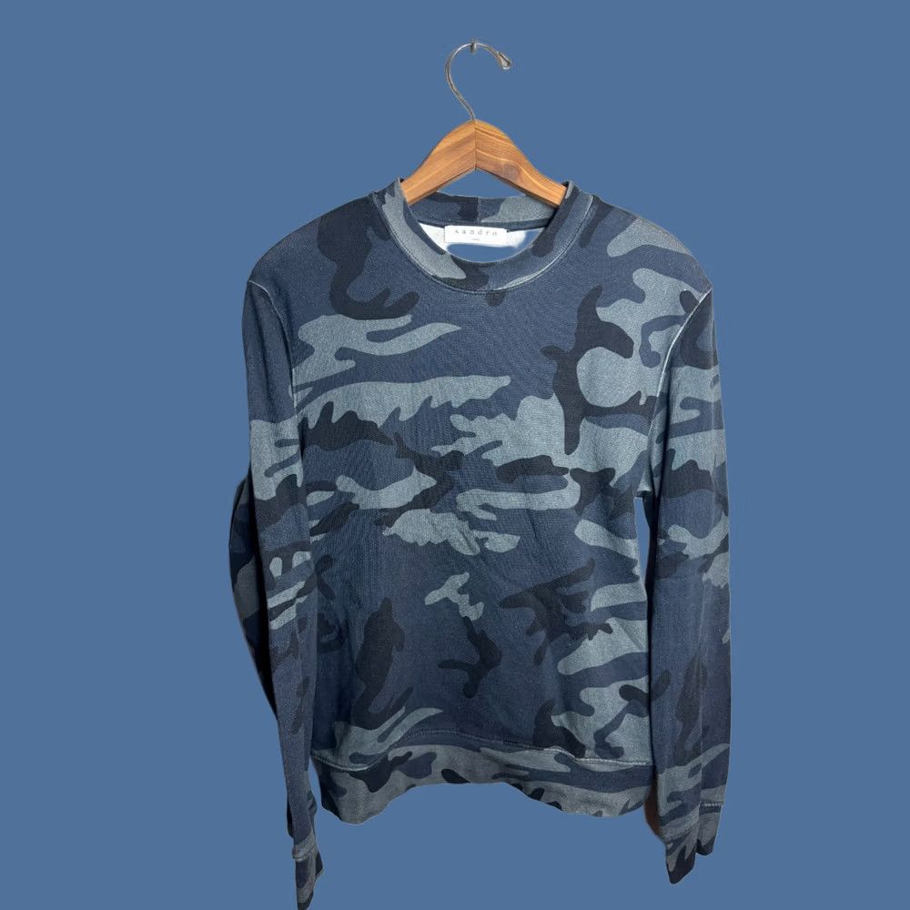 Sandro Sandro Crew Neck Pullover Camouflage Sweater Blue Mens S 4139 Size US S / EU 44-46 / 1 - 1 Thumbnail