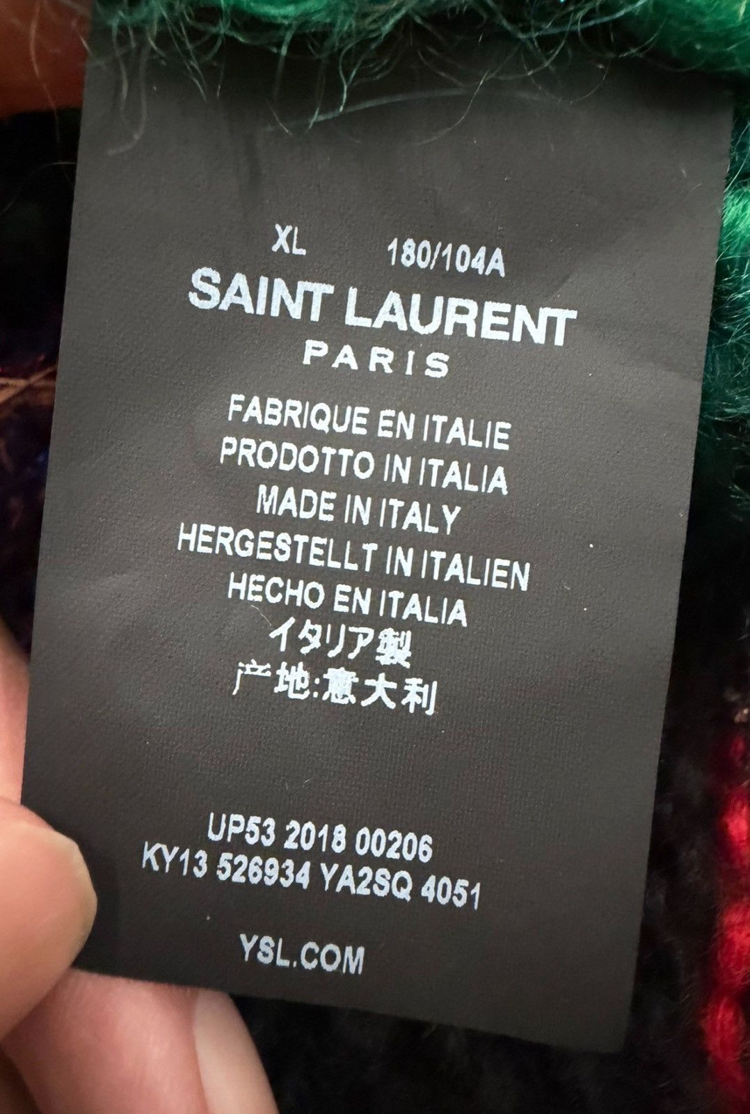 Saint Laurent Paris Saint Laurent Paris 18FW Rainbow Lurex Knit Hooded Cardigan Size US XL / EU 56 / 4 - 5 Thumbnail