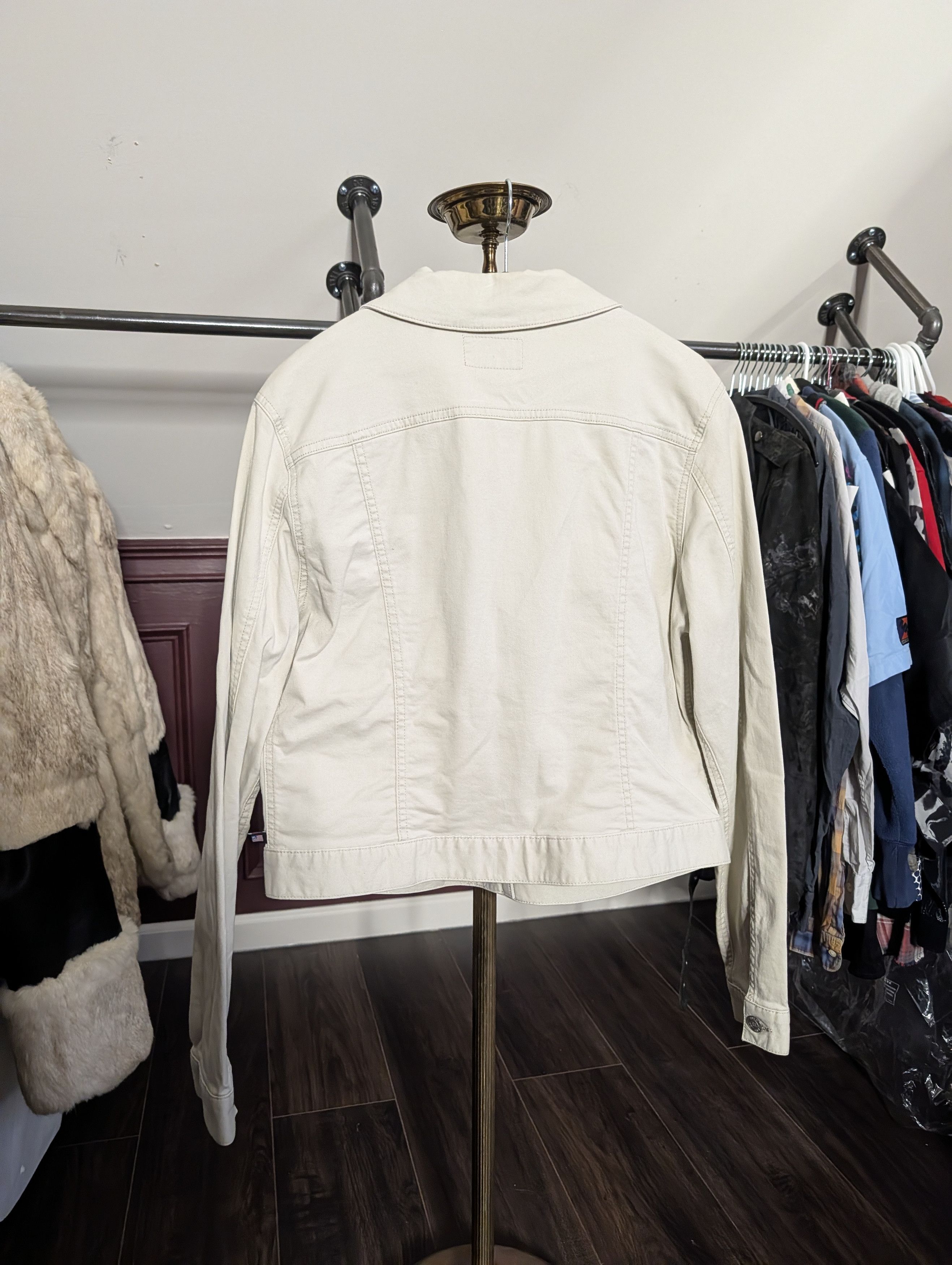Polo Ralph Lauren Ivory white denim jean trucker jacket RL flag tag L Size L / US 10 / IT 46 - 10 Thumbnail