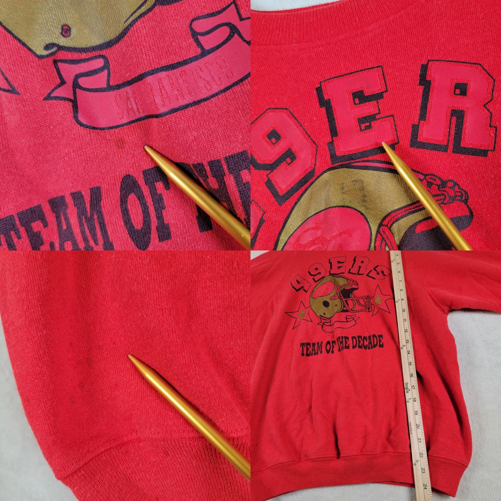 Hanes VINTAGE Hanes SF 49ERS Crewneck Sweatshirt Men L Reds 80's NFL Football Football Fans Mens Size US L / EU 52-54 / 3 - 8 Thumbnail