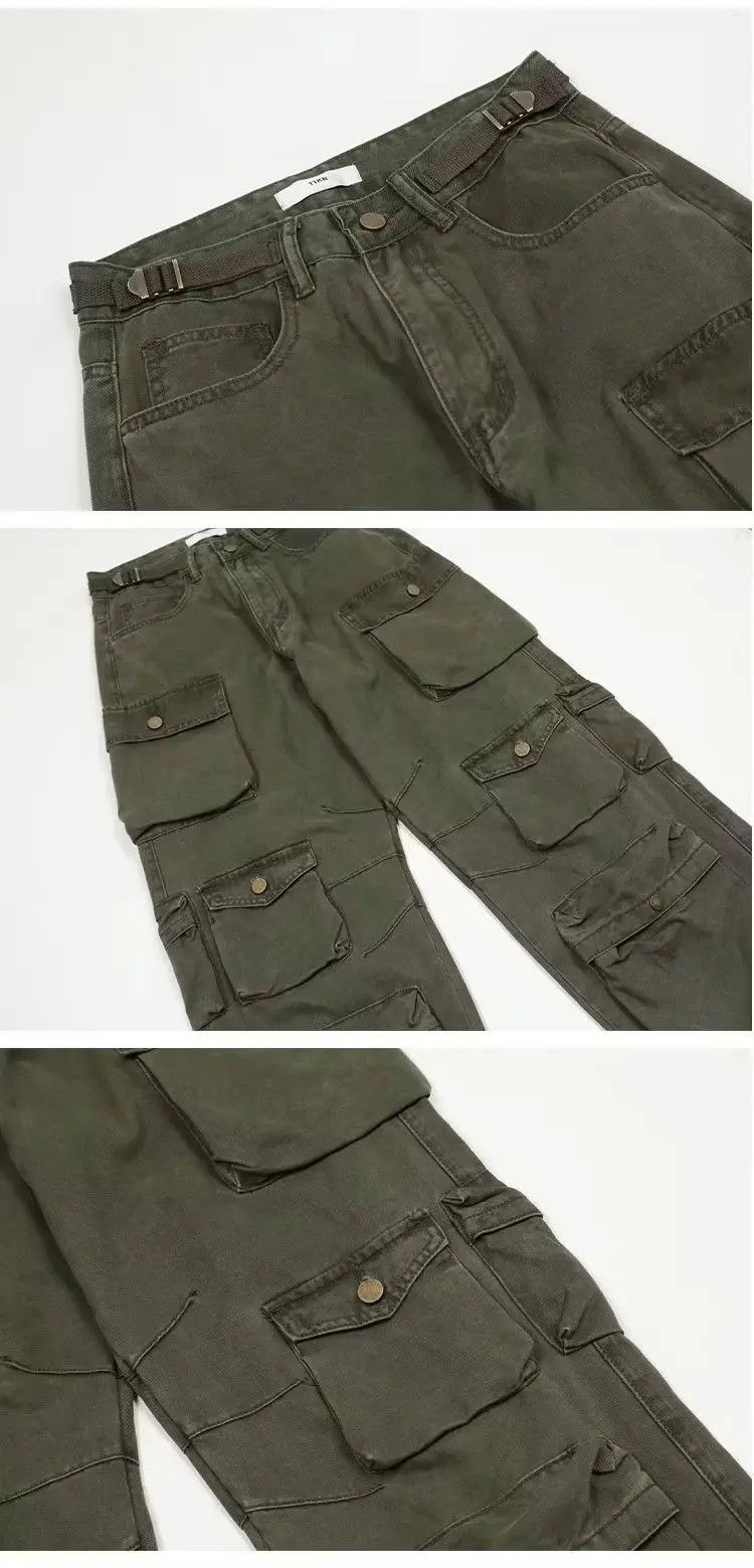 Japanese Brand Cargo pants Multi-pockets Harajuku straight trousers Size US 32 / EU 48 - 4 Thumbnail