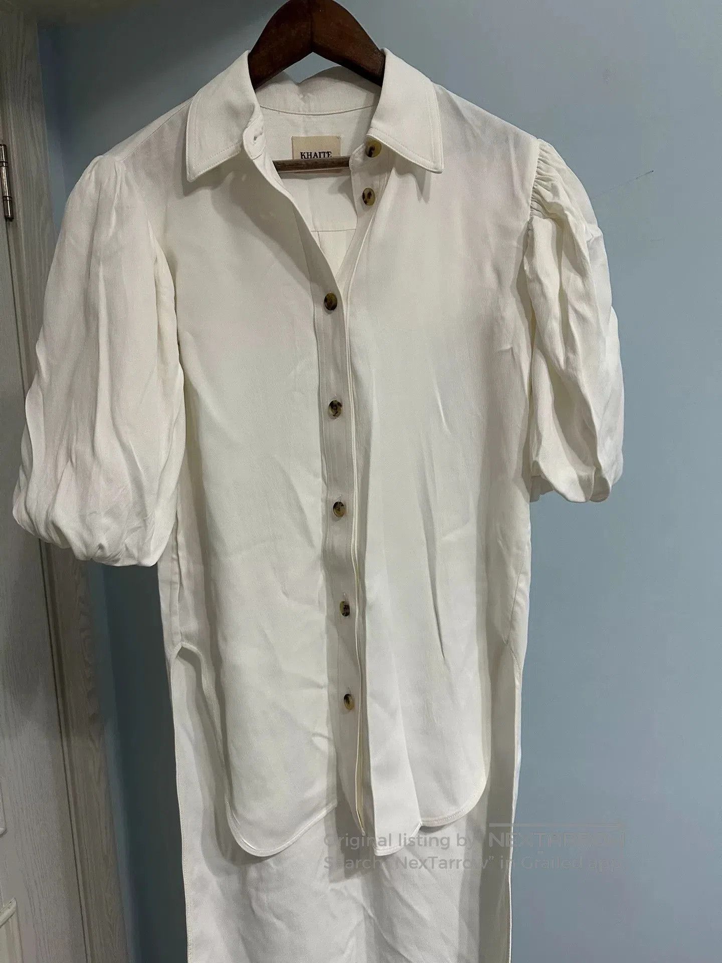 KHAITE Khaite Puff Sleeve Shirt Dress. Size M / US 6-8 / IT 42-44 - 2 Thumbnail
