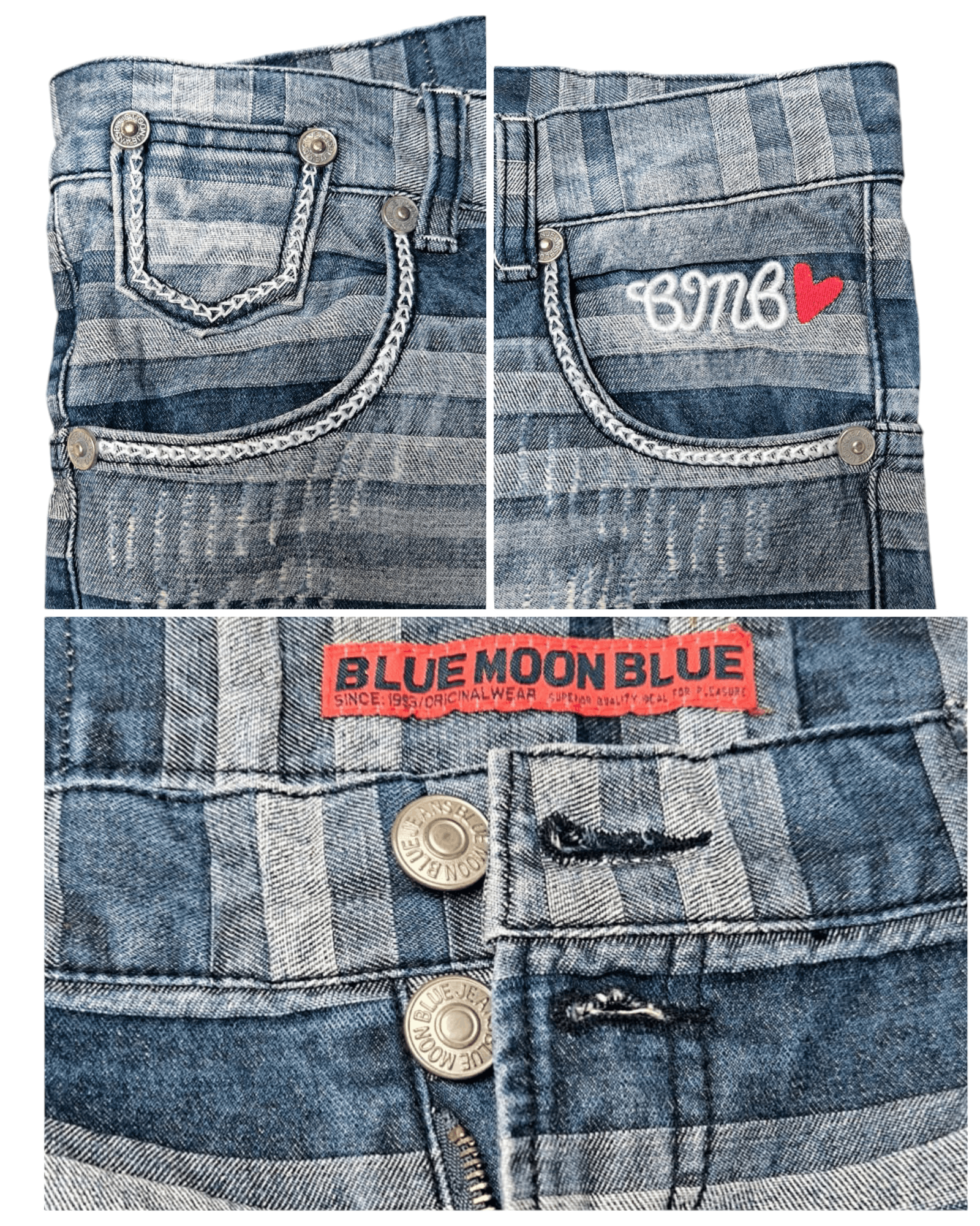 Japanese Brand × Vintage Vintage Blue Moon Blue Jeans Embroidered Hagi Denim Size 28" / US 6 / IT 42 - 3 Thumbnail