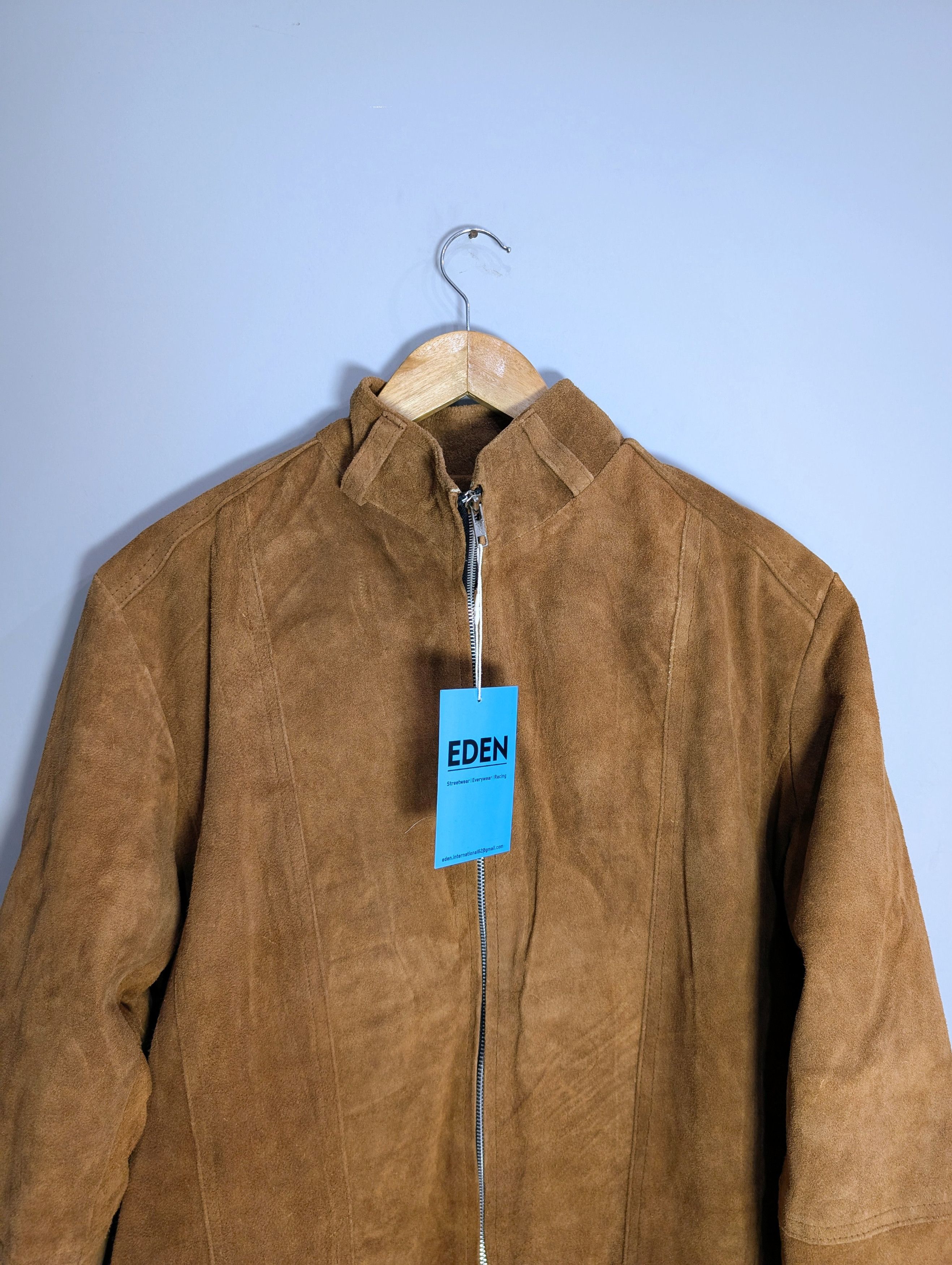Vintage Women Suede Leather Jacket 90s Style Streetwear Size L / US 10 / IT 46 - 2 Thumbnail