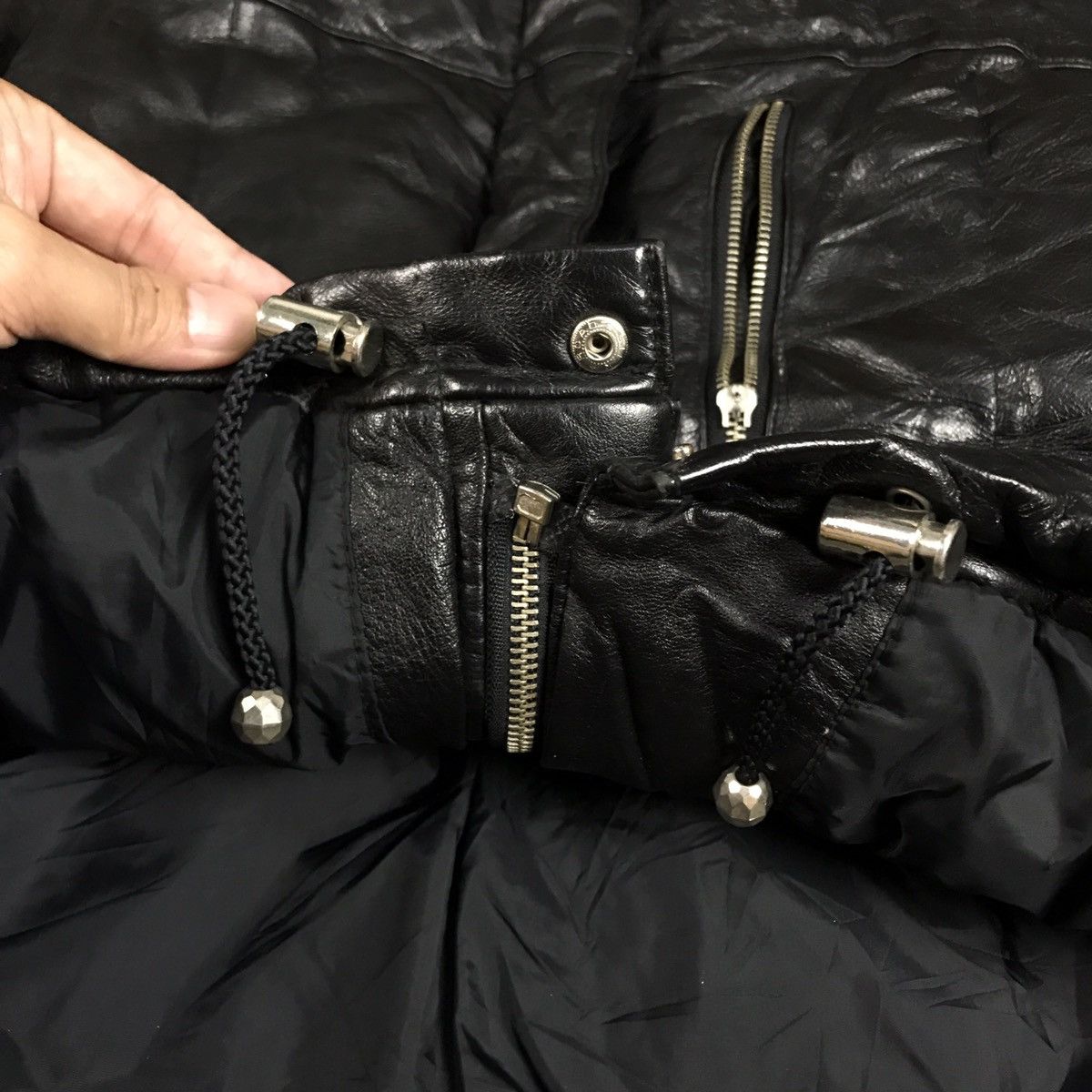LEGERE MCM LEATHER JACKET PUFFER DOWN JACKET