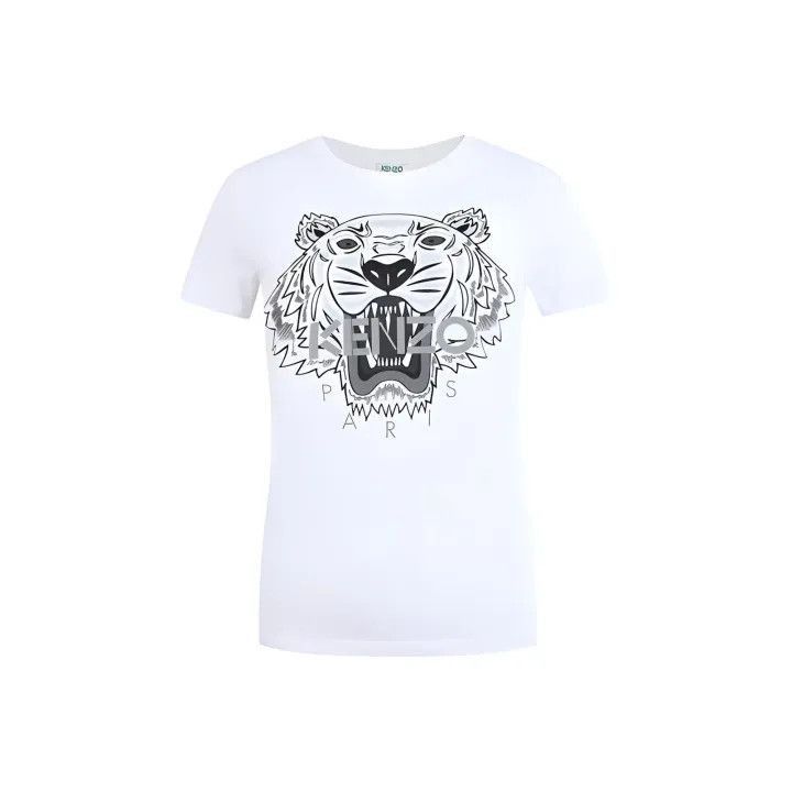 Kenzo KENZO White Tiger Print Short Sleeve T-Shirt -2507 Size XL / US 12-14 / IT 48-50 - 1 Thumbnail