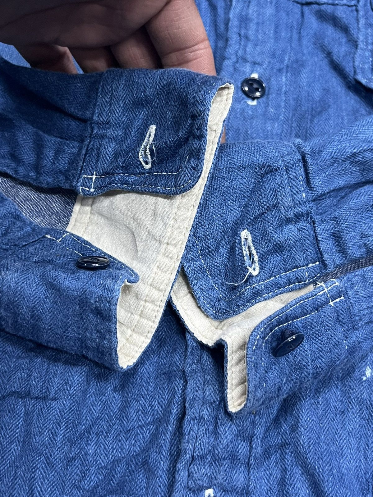 Kapital KAPITAL Indigo Workwear Shirt Size US XL / EU 56 / 4 - 4 Thumbnail