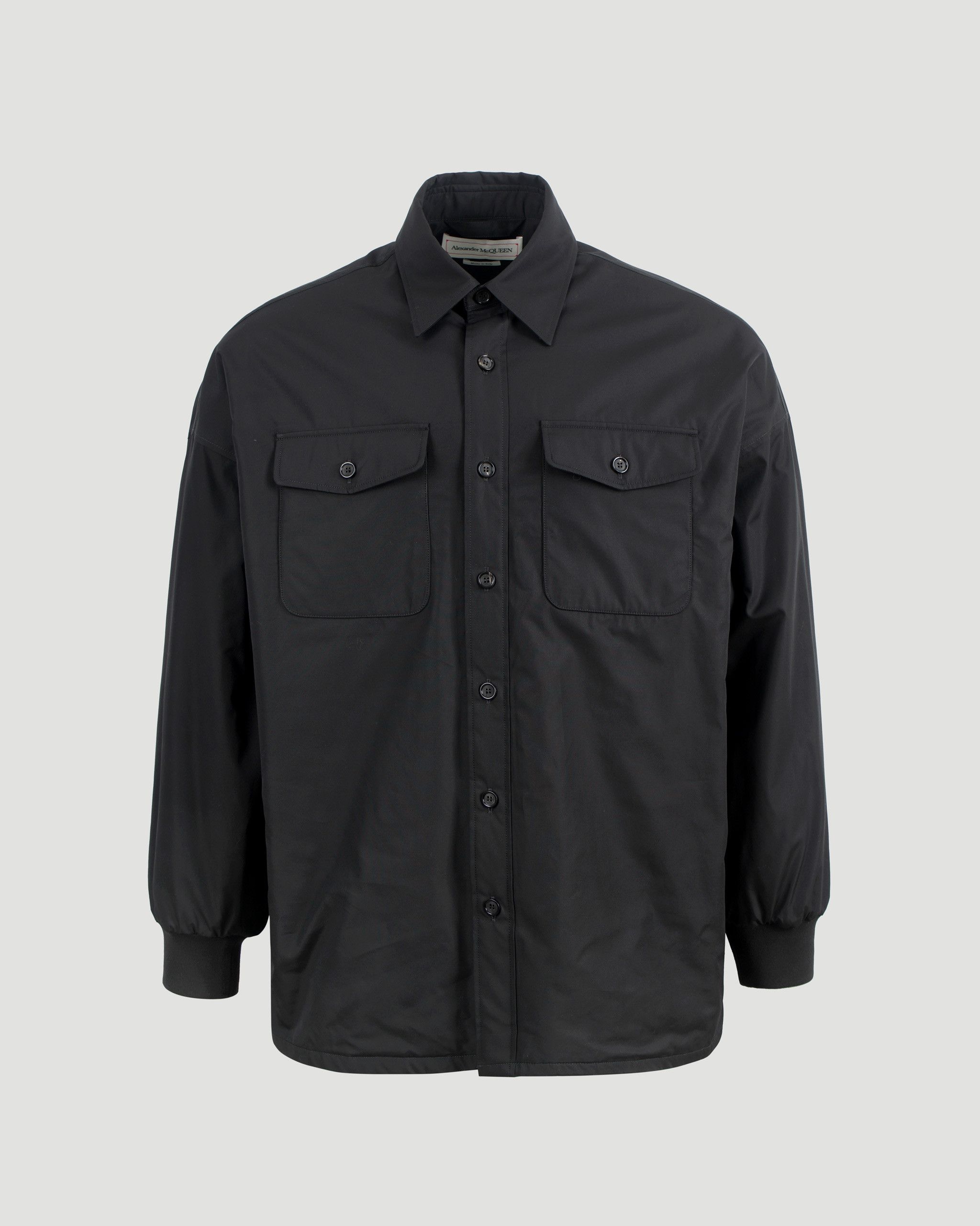 Alexander McQueen o1w1db10725 Seal Logo Shirt in Black Size US XL / EU 56 / 4 - 1 Thumbnail