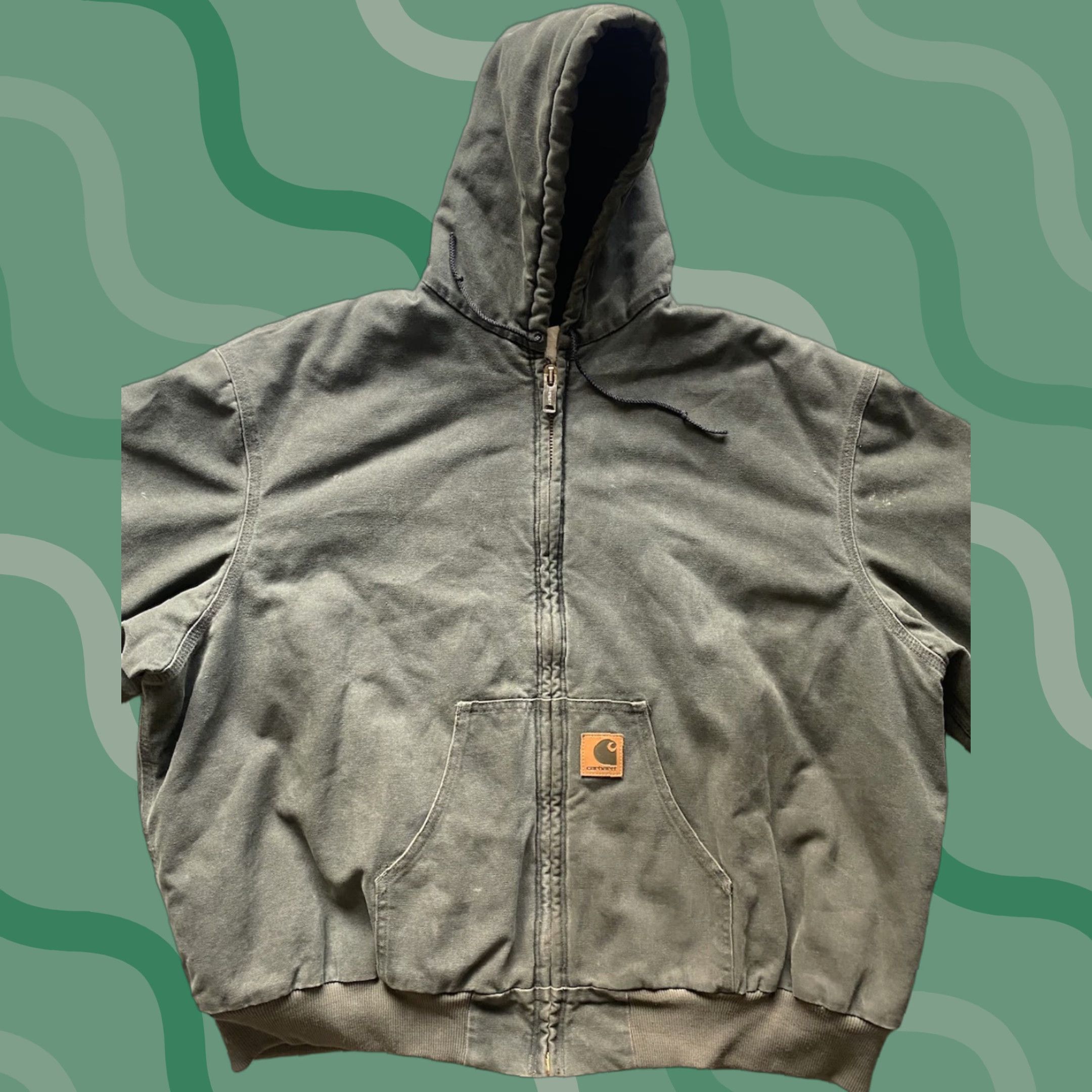 Carhartt VINTAGE Carhartt J68 MOS Jacket Coat Men’s 4XL Regular Green Hooded Flaws Wear Size US XXL / EU 58 / 5 - 1 Thumbnail