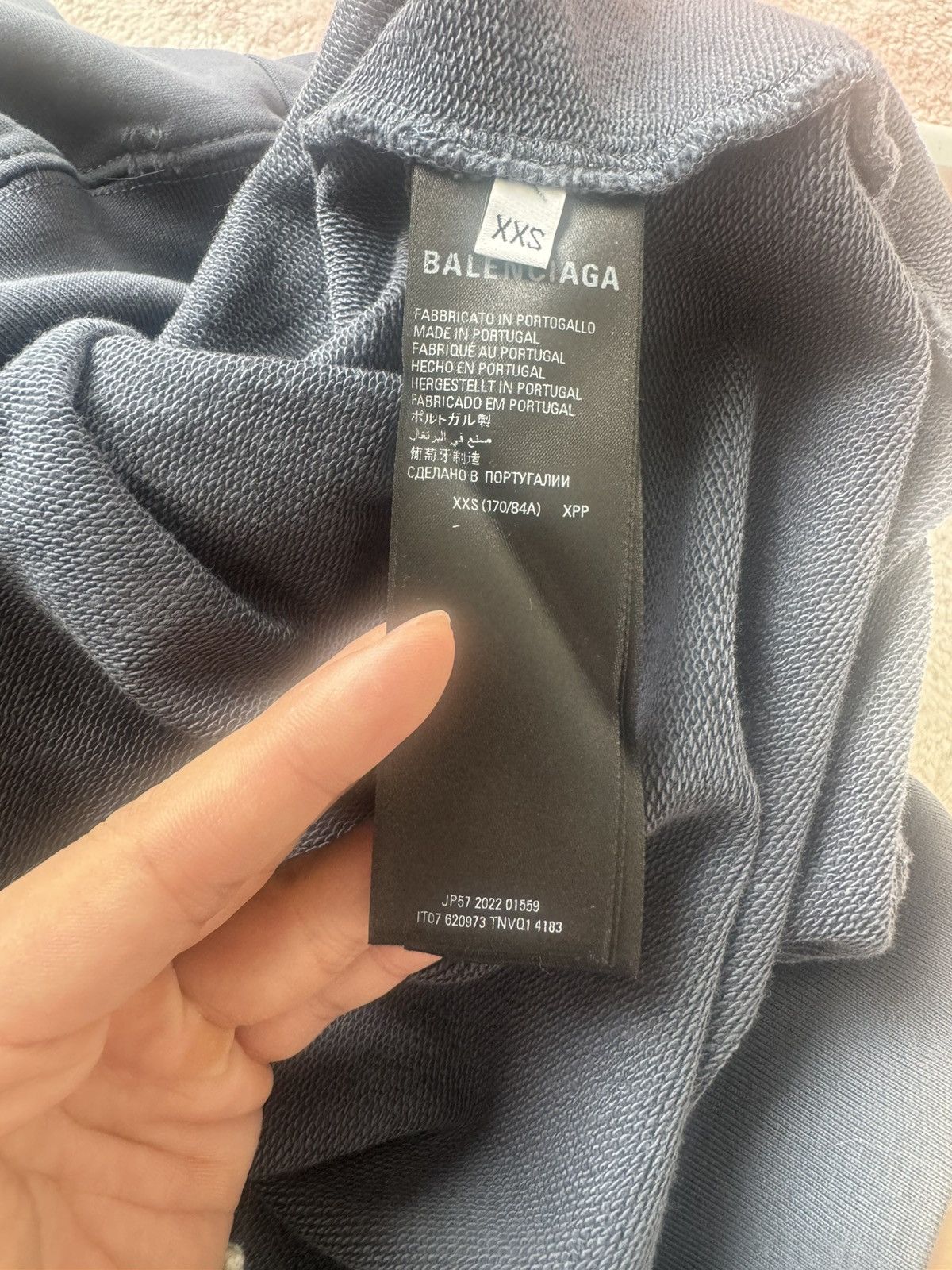 Balenciaga Balenciaga Navy Splash-ink hoodie Size US M / EU 48-50 / 2 - 7 Thumbnail