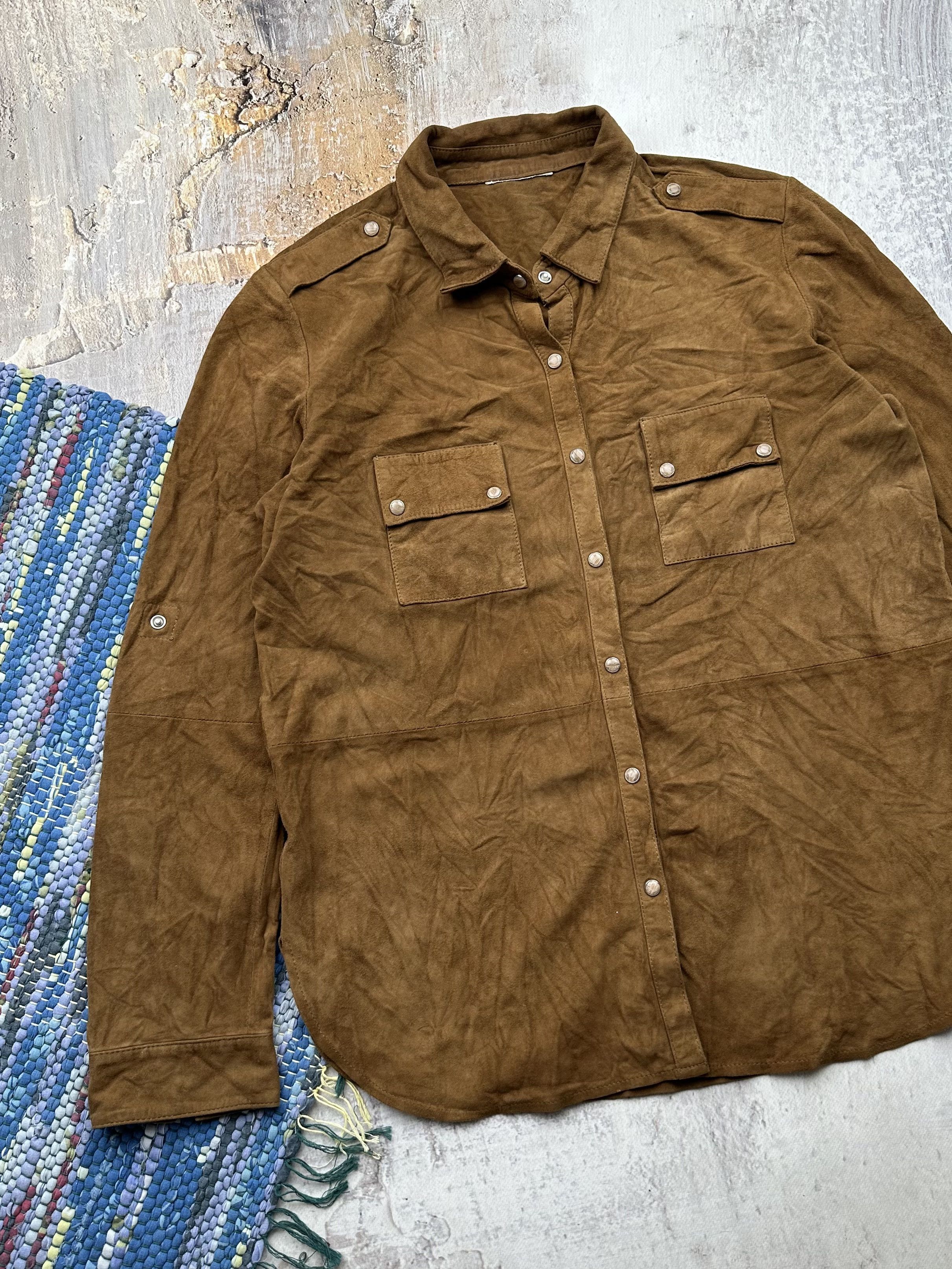 Genuine Leather Goat Leather Shirt Long Sleeve A431D15(347) Size US M / EU 48-50 / 2 - 2 Thumbnail