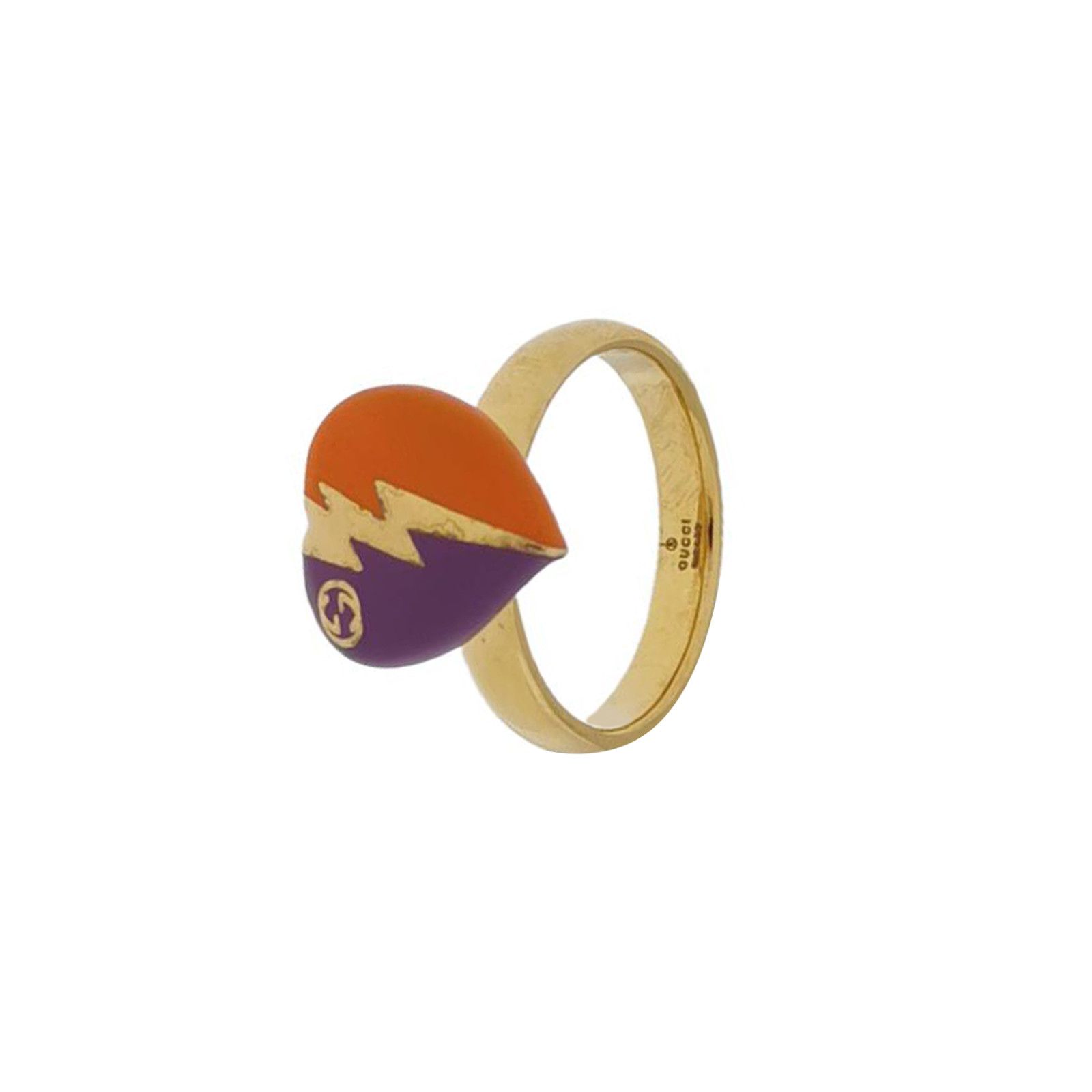 Gucci Gucci Colorblock Heart Double G Ring Size 15 -z2505 Size ONE SIZE - 1 Thumbnail