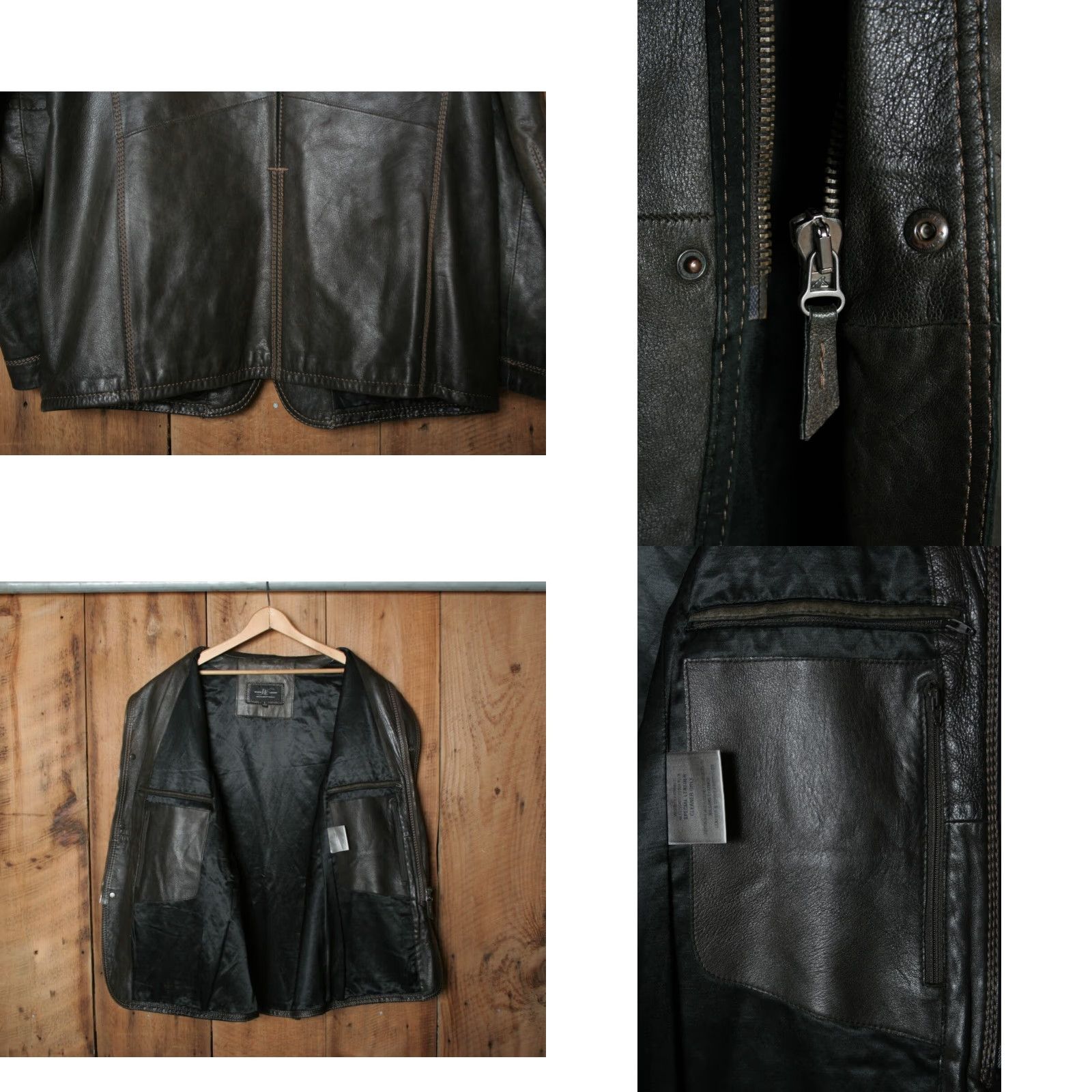 Vintage VINTAGE Wilsons Italian Leather Cafe Collar Jacket Slim Fitting Men’s L Brown Moto Jacket Size US L / EU 52-54 / 3 - 9 Thumbnail