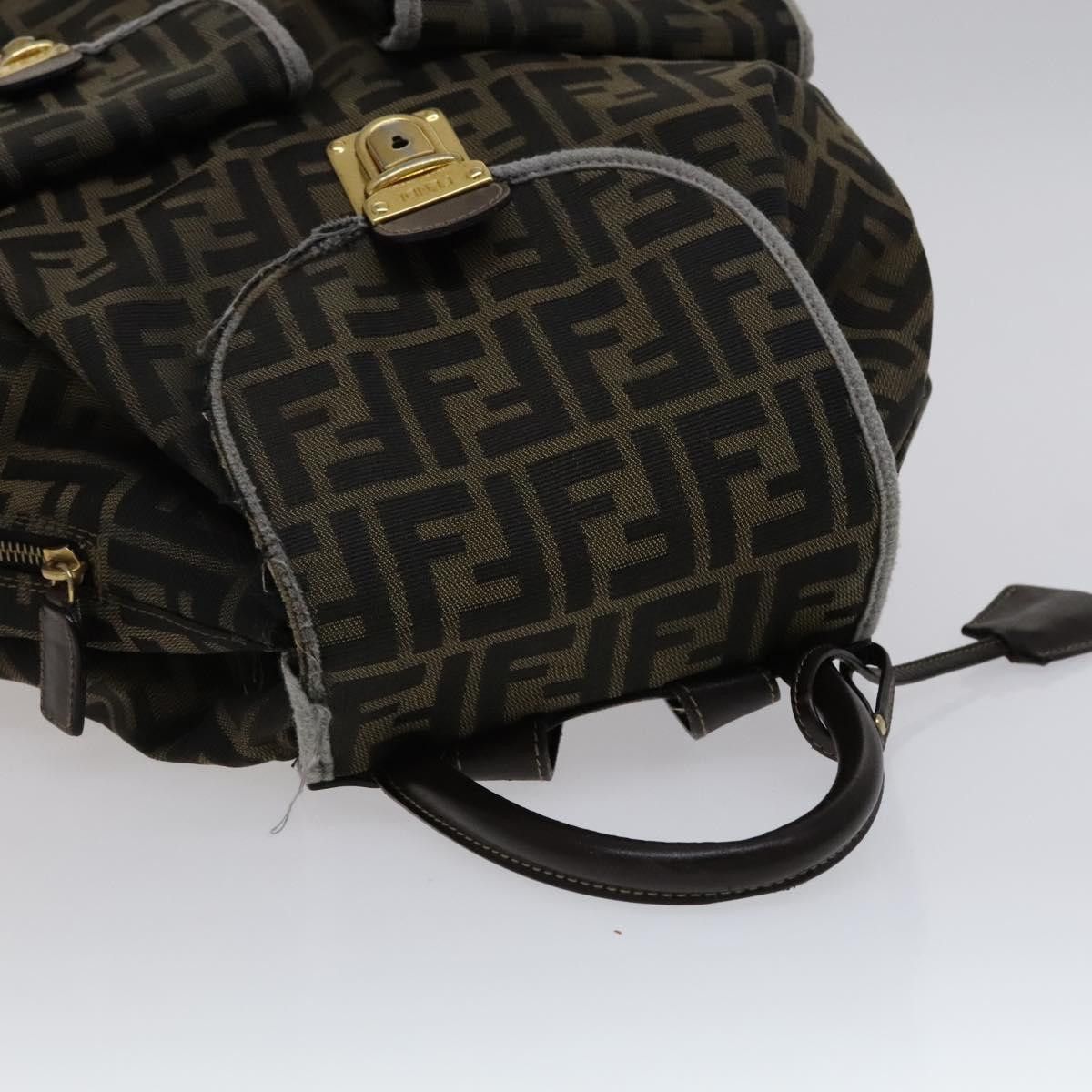 Fendi FENDI Zucca Canvas Backpack Brown Black Gold Size ONE SIZE - 6 Thumbnail
