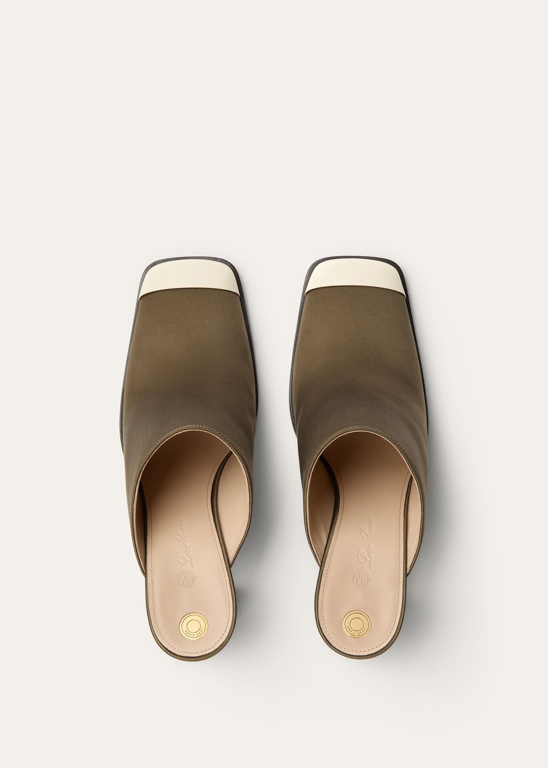 Loro Piana os11x0326 FAR1163 Alba Heeled Mules in Olive Shadow Size US 6 / IT 36 - 6 Thumbnail