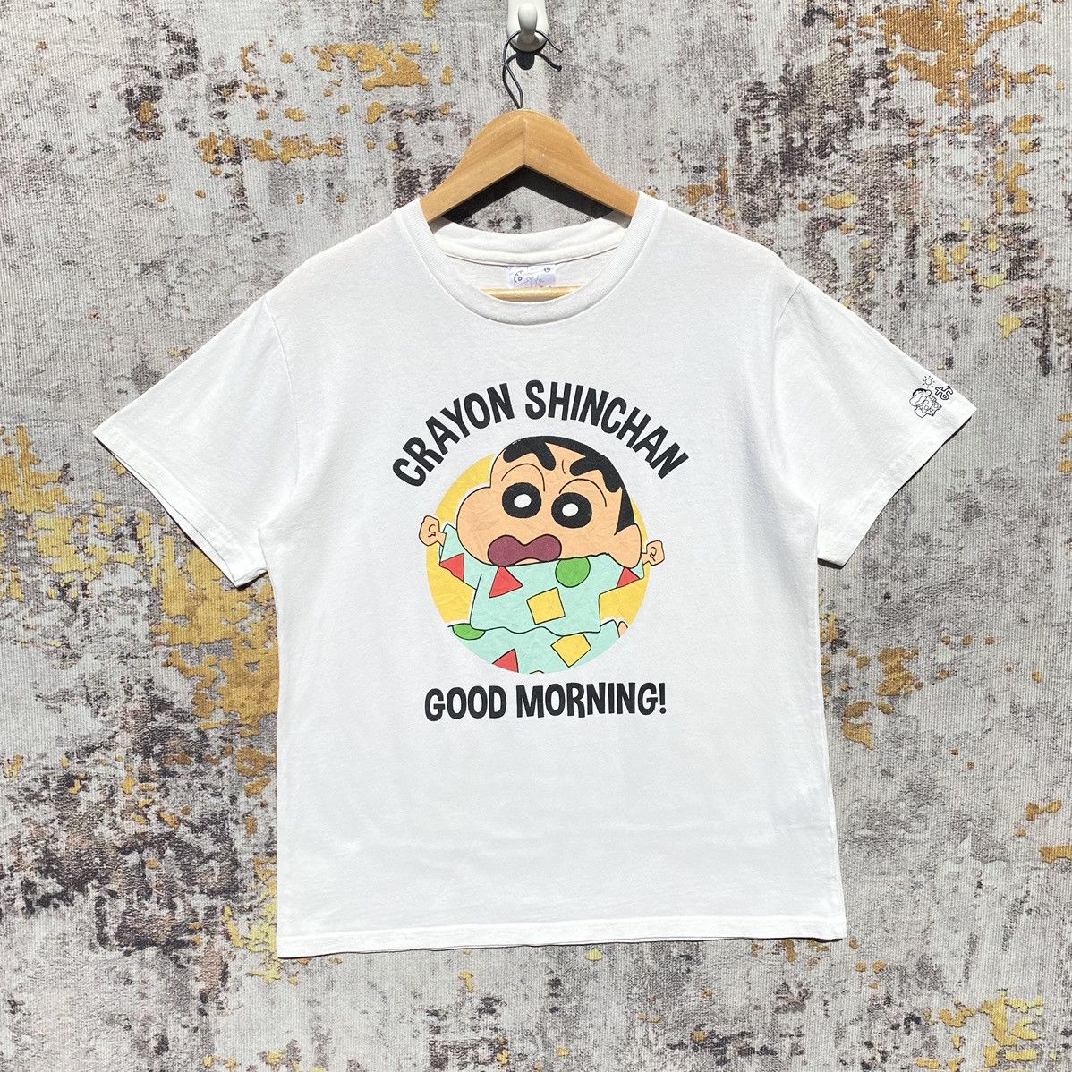 Anime Vintage Crayon Shinchan Good Morning Tee Japan Manga Series Size US S / EU 44-46 / 1 - 1 Thumbnail