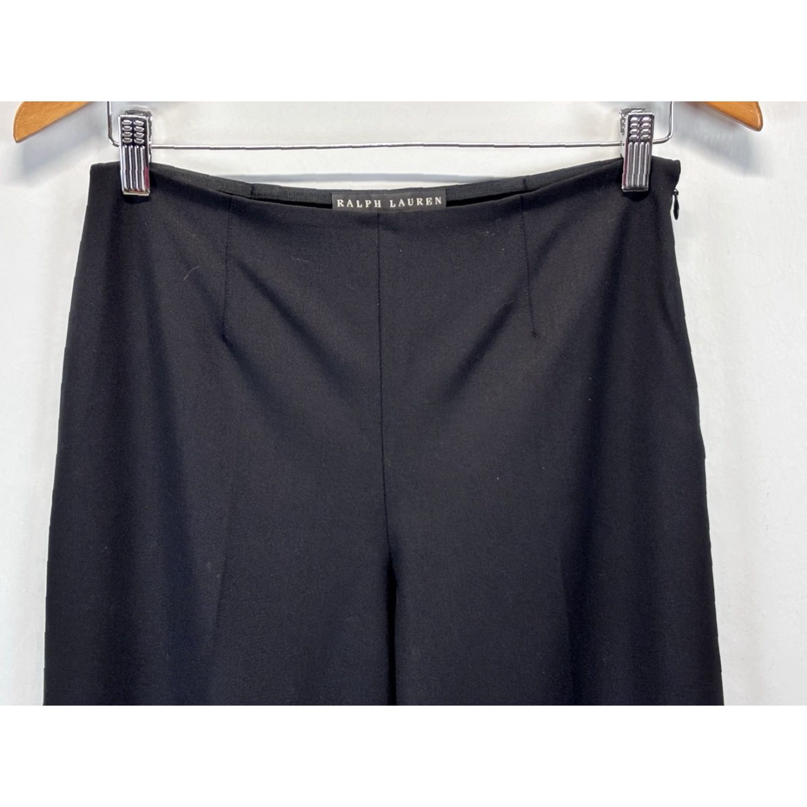 Ralph Lauren RALPH LAUREN Black Wool Blend Wide Leg Dress Pants Sz 8 Women Career Black Label Size 30" / US 8 / IT 44 - 2 Thumbnail