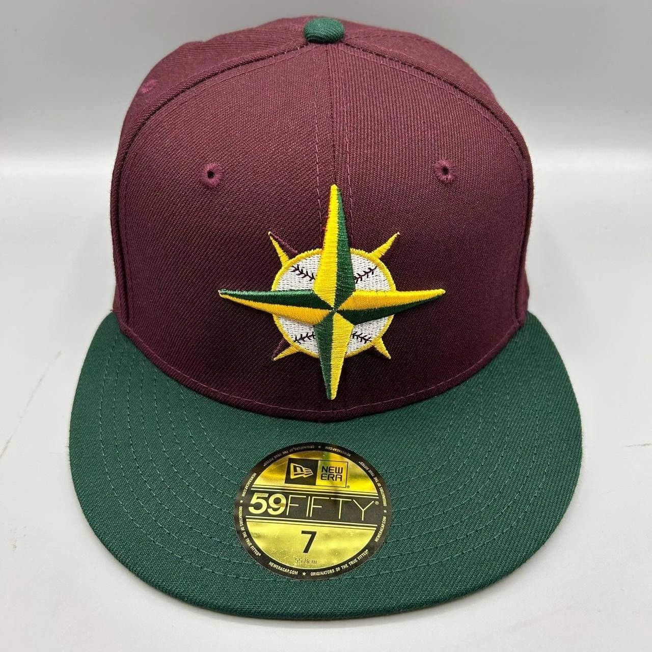 New Era Seattle Mariners Hat Men 7 Red Green MLB Fitted Cap New Size ONE SIZE - 1 Thumbnail