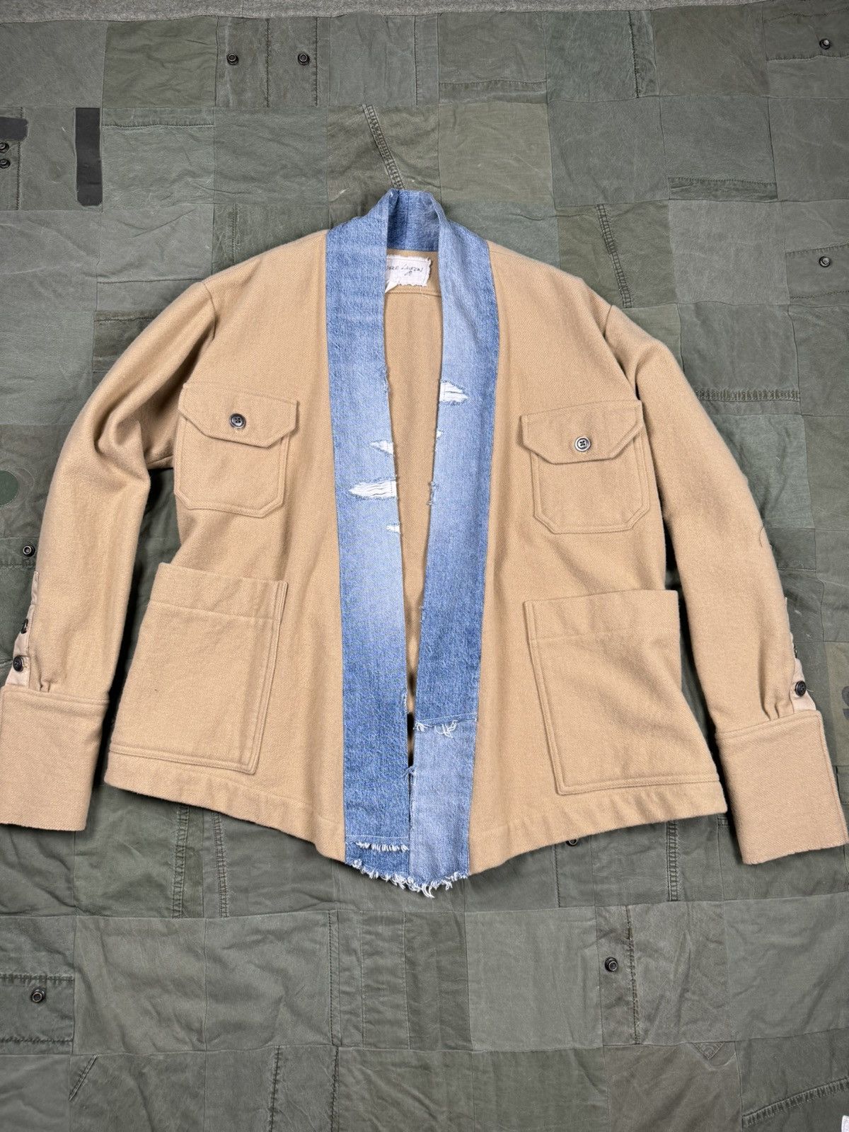 Image of Greg Lauren Camel Gl1 Kimono in Tan, Men's (Size Large)