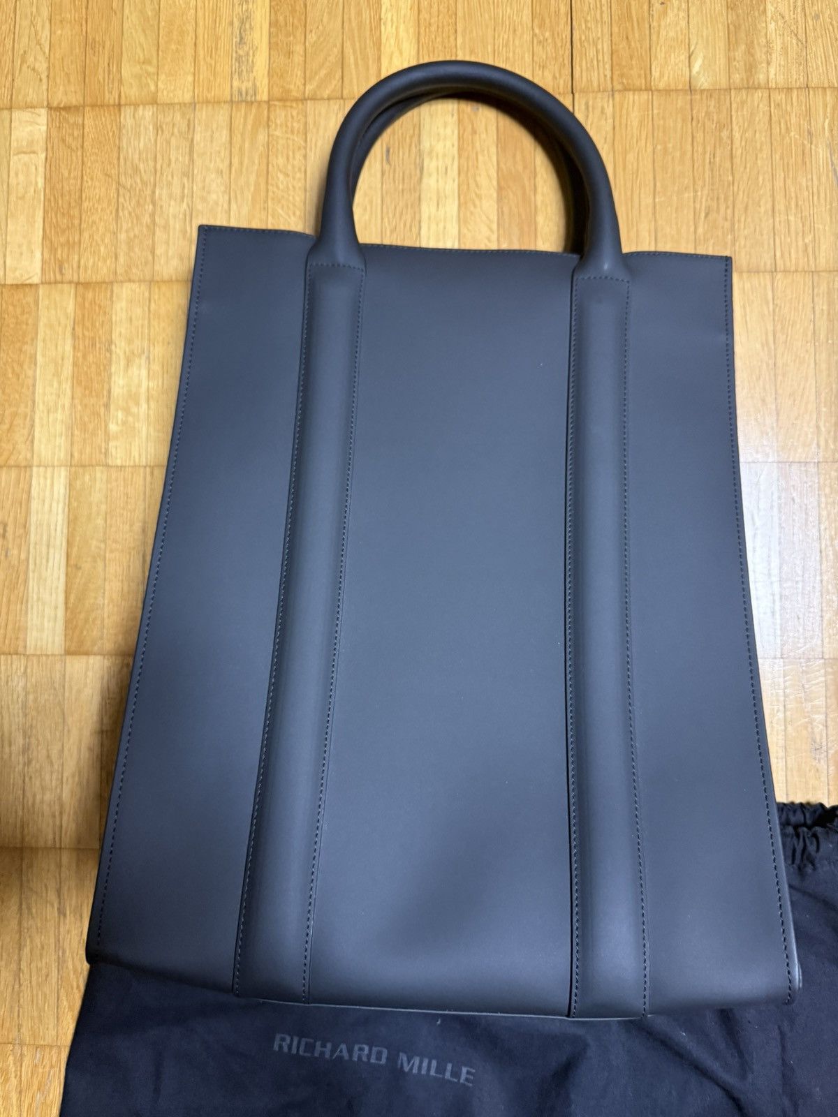 Richard Mille Richard Mille Black Leather Tote Bag Large With Dust Bag Size ONE SIZE - 2 Thumbnail