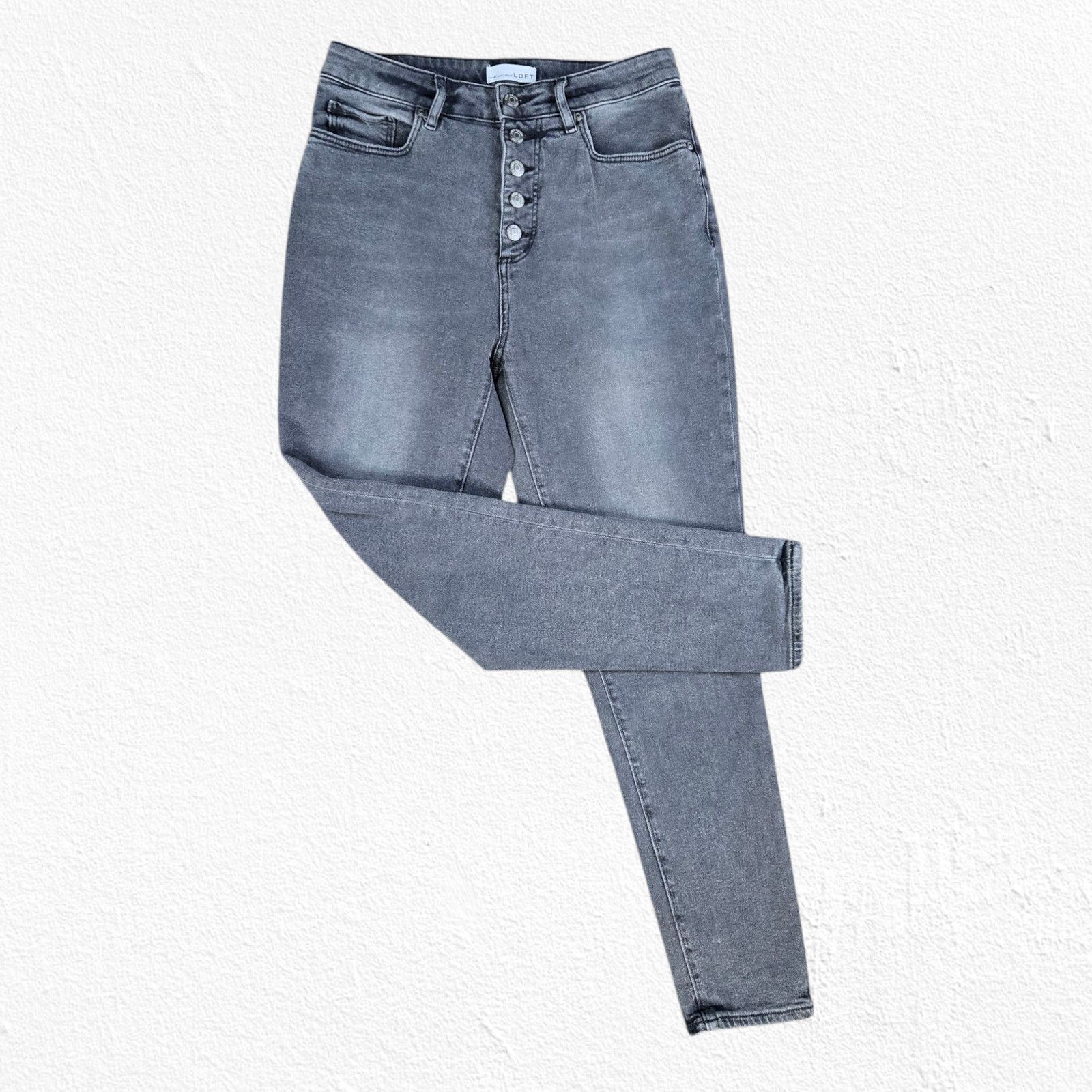 Loft LOFT Gray Wash High Rise Ankle Skinny Jeans Size 6 Size 28" / US 6 / IT 42 - 8 Thumbnail