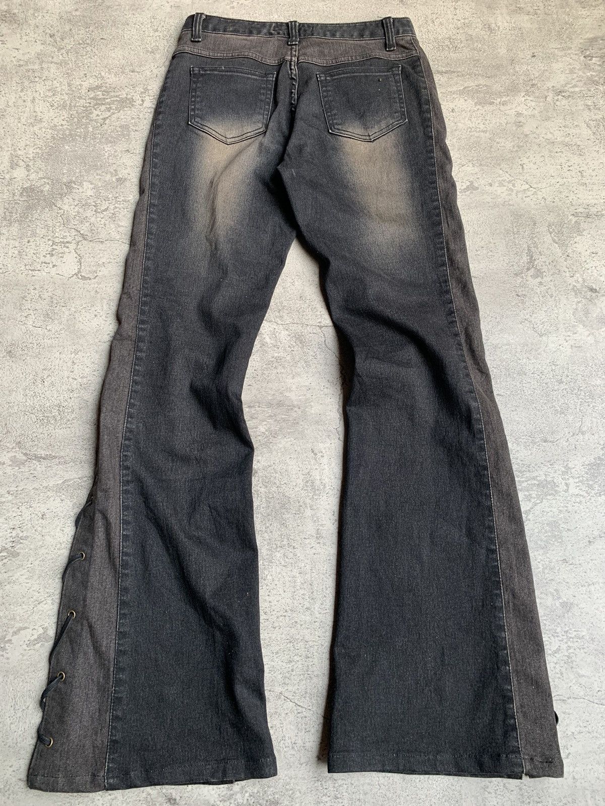 Japanese Brand LATOOKU lace up flare jeans Size US 27 - 6 Thumbnail