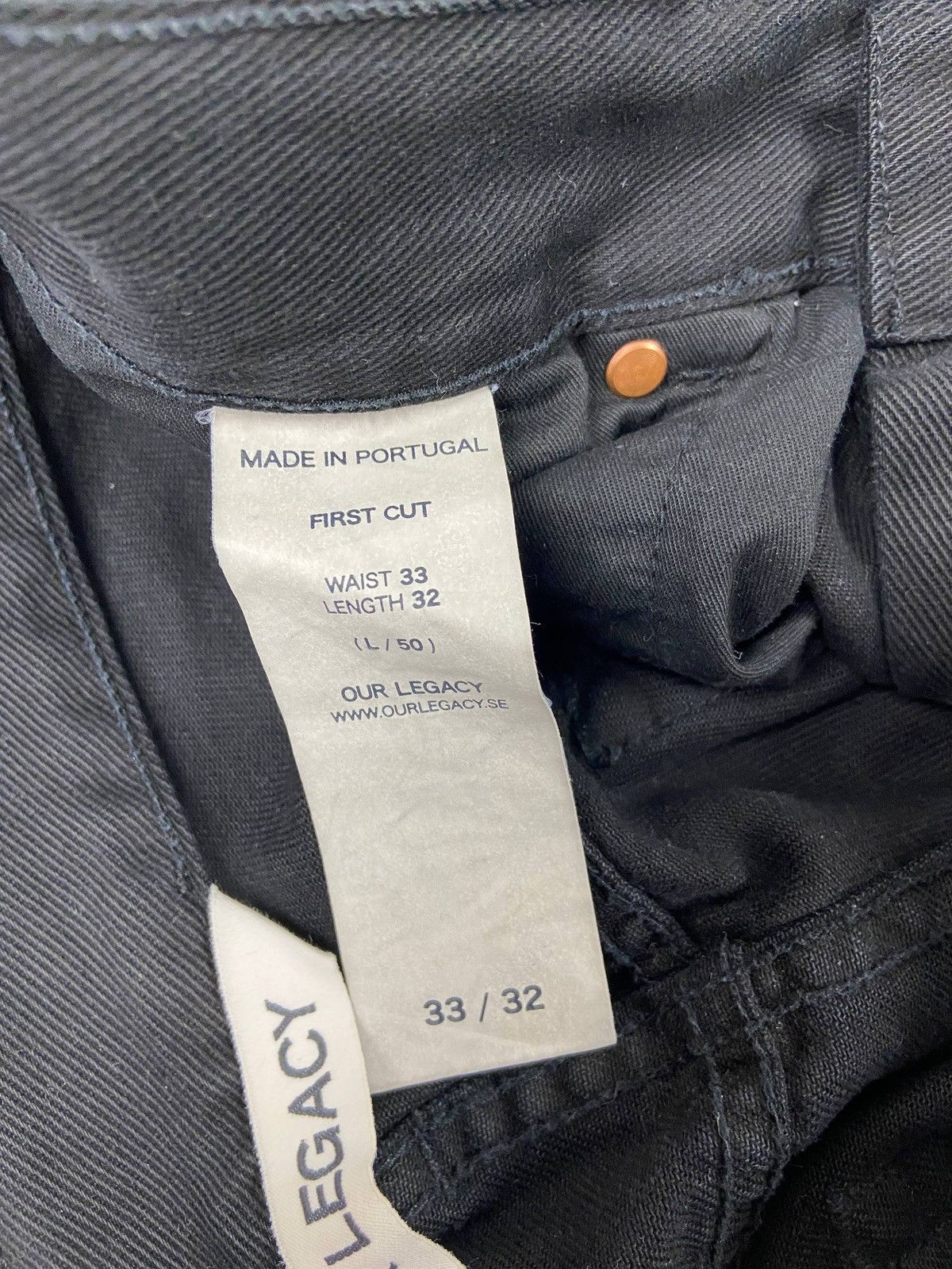 Our Legacy First Cut Black Straight Fit Made in Portugal 🇵🇹 Denim Pants Size US 33 - 7 Thumbnail