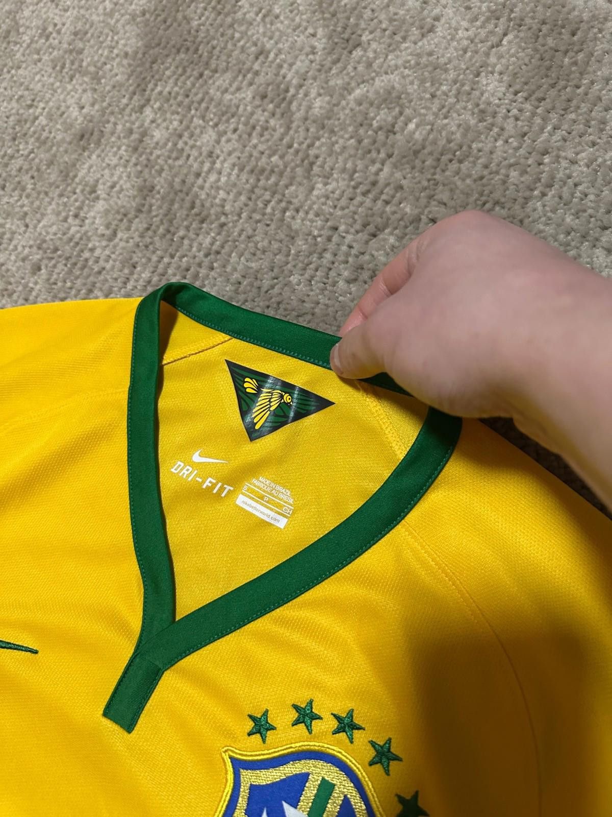 BRASIL 2014 2015 HOME FOOTBALL SHIRT SOCCER JERSEY NIKE sz S