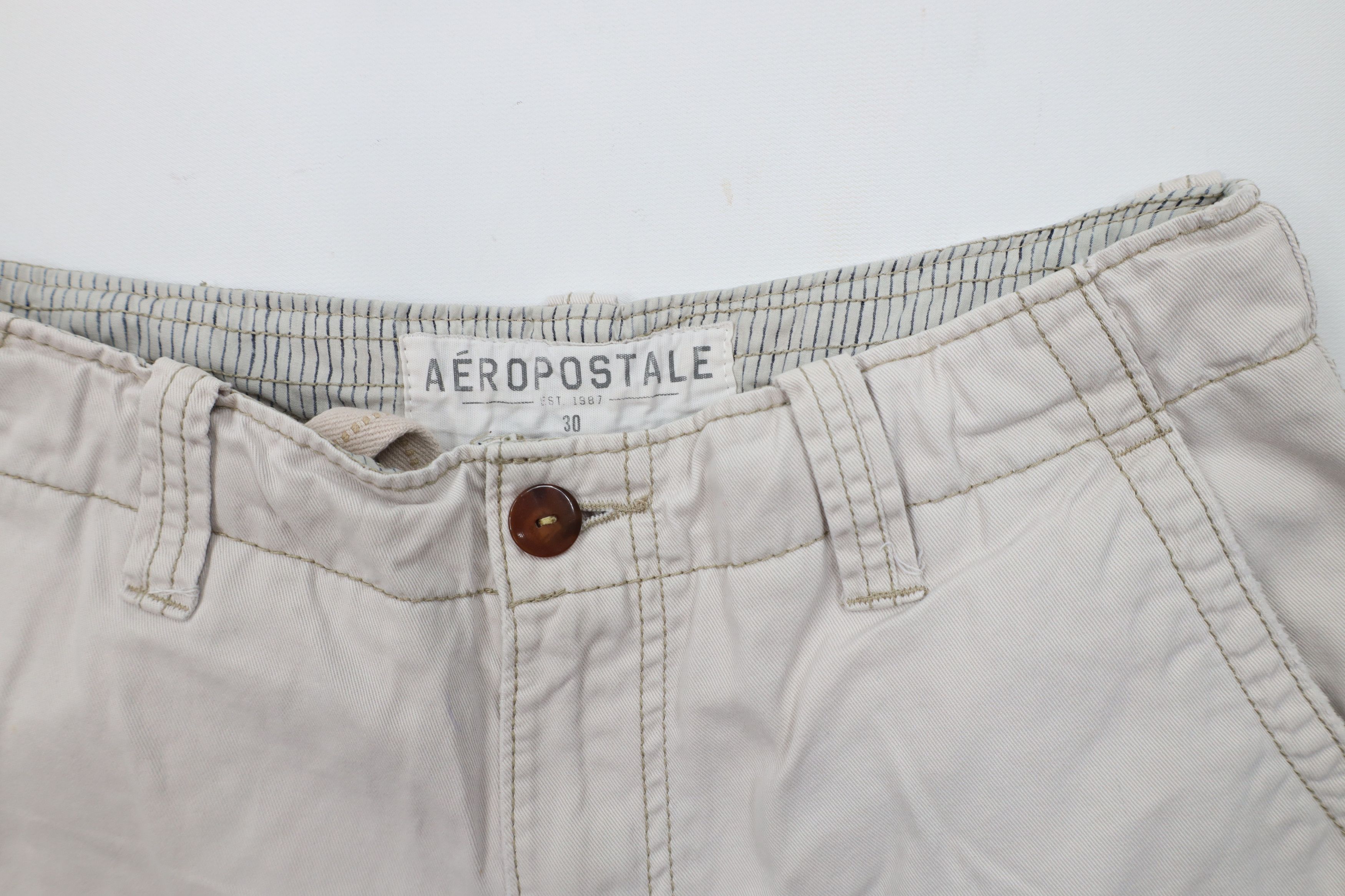 Aeropostale Vintage Aeropostale Heavyweight Cargo Shorts Beige Cotton Size US 30 / EU 46 - 6 Thumbnail