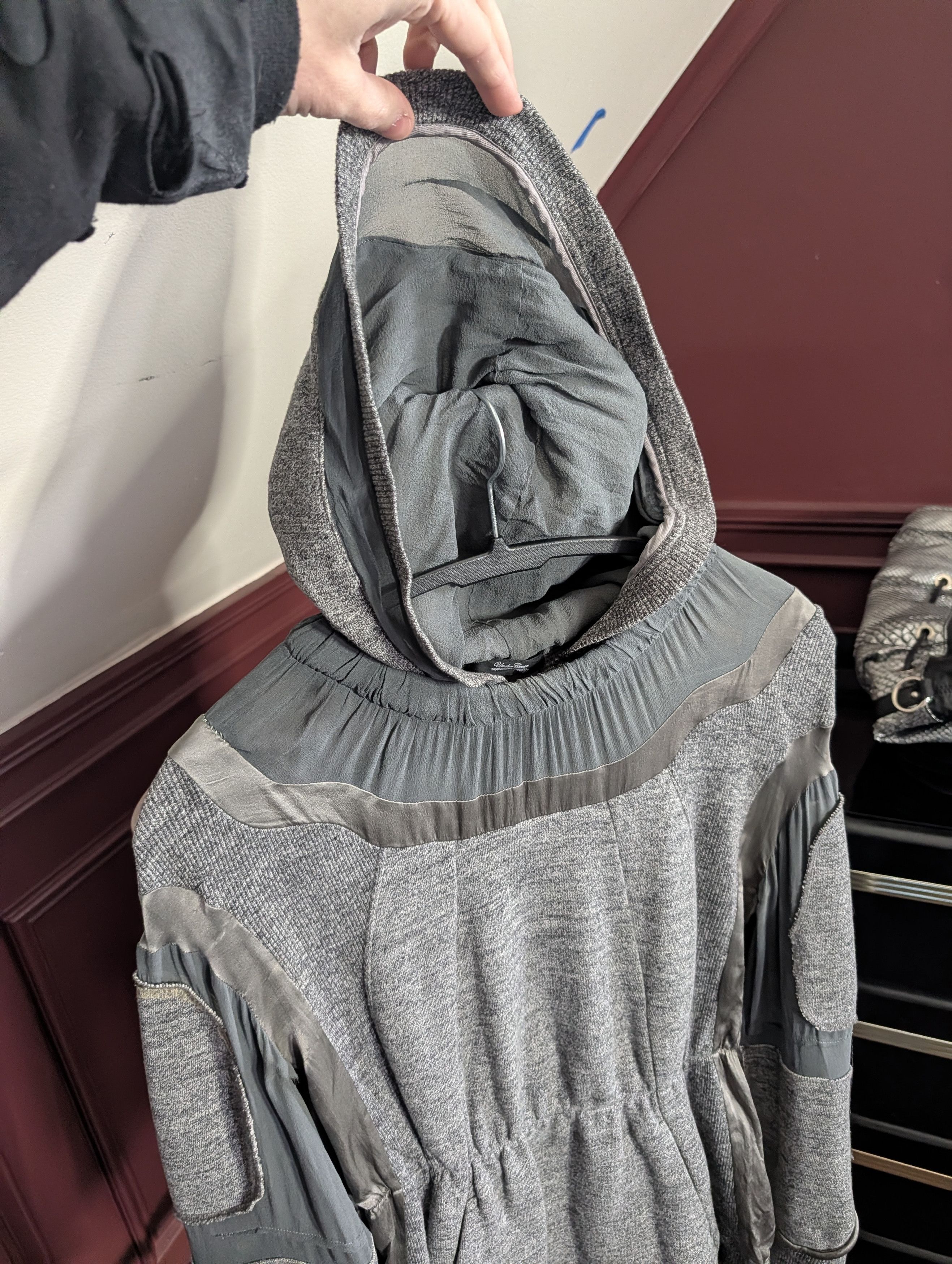 Undercover RARE Vtg silk insert cotton terry cinched waist hoodie Size M / US 6-8 / IT 42-44 - 2 Thumbnail