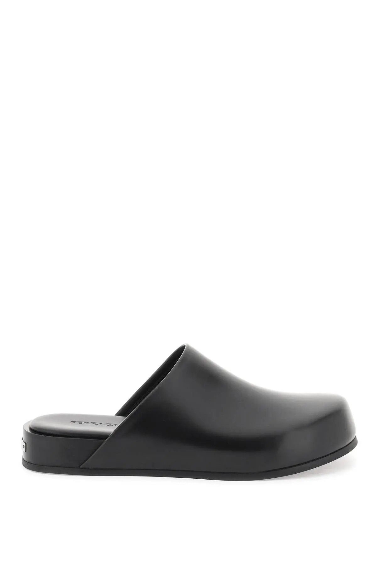 image of Salvatore Ferragamo O1S22I1N0224 Smooth Leather Clogs In Black Shoes, Men's (Size 9)