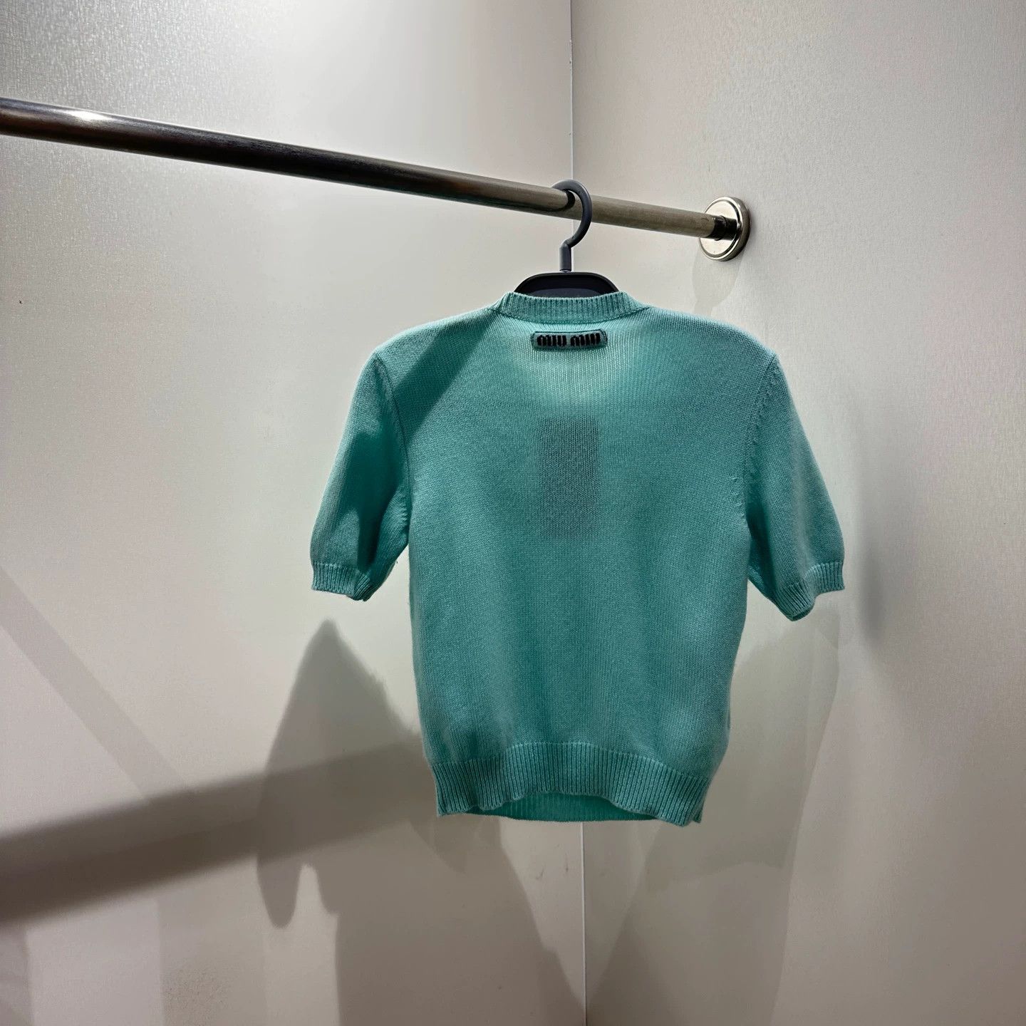 Miu Miu MIU MIU may626 Crystal Lagoon Blue Cashmere Knit SS 38W Size XS / US 0-2 / IT 36-38 - 2 Thumbnail