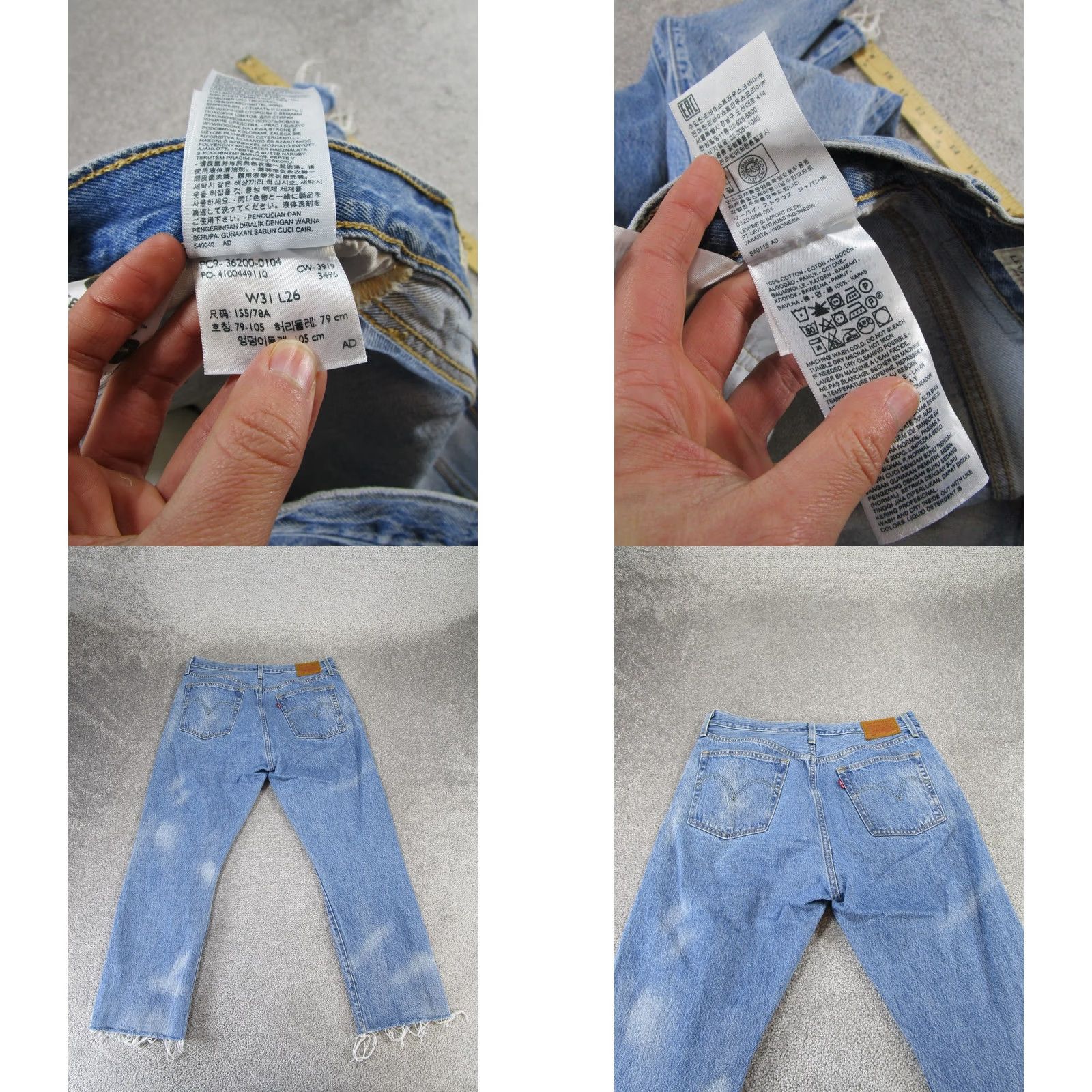 Levi's Levi's 501 Jeans Womens 31 Light Blue Denim High Rise Frayed Hem Straight - Mens? Size 24" / US 00 / IT 34 - 8 Thumbnail